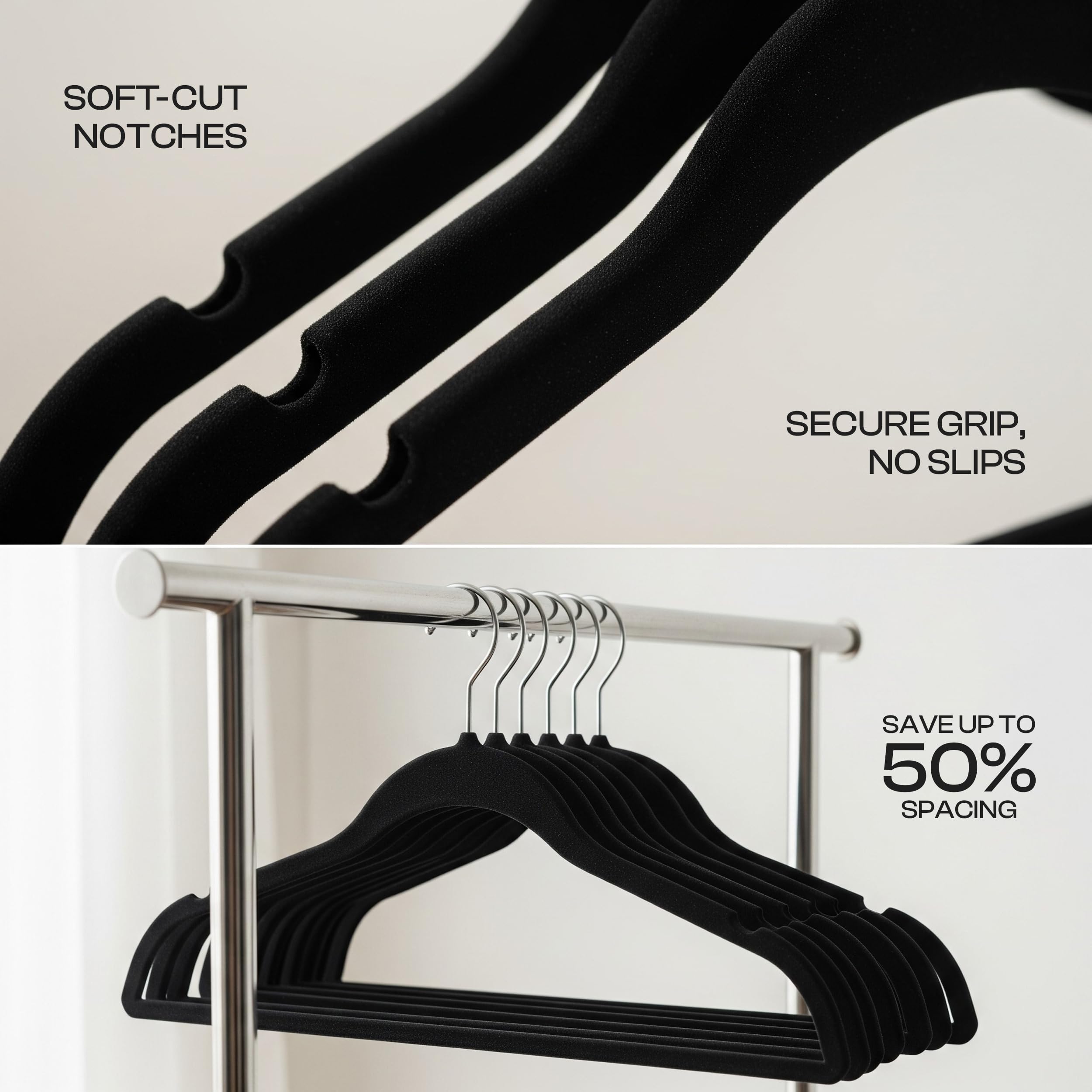 Utopia Home Velvet Hangers 100 Pack - Non-Slip Suit Hangers with 360 Degree Rotatable Hook - for Pants, Coats, Shirts & More (Bl