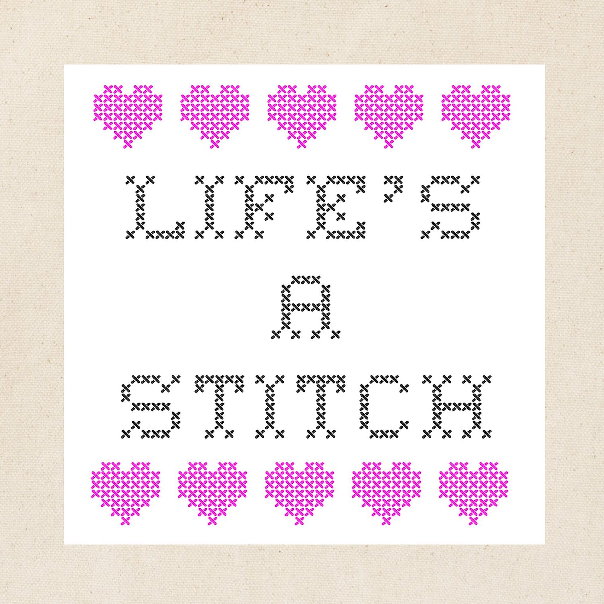 Cafepress Life'S A Stitch Cross Stitch Tote Bag Natural Canvas Tote Bag, Reusable Shopping Bag