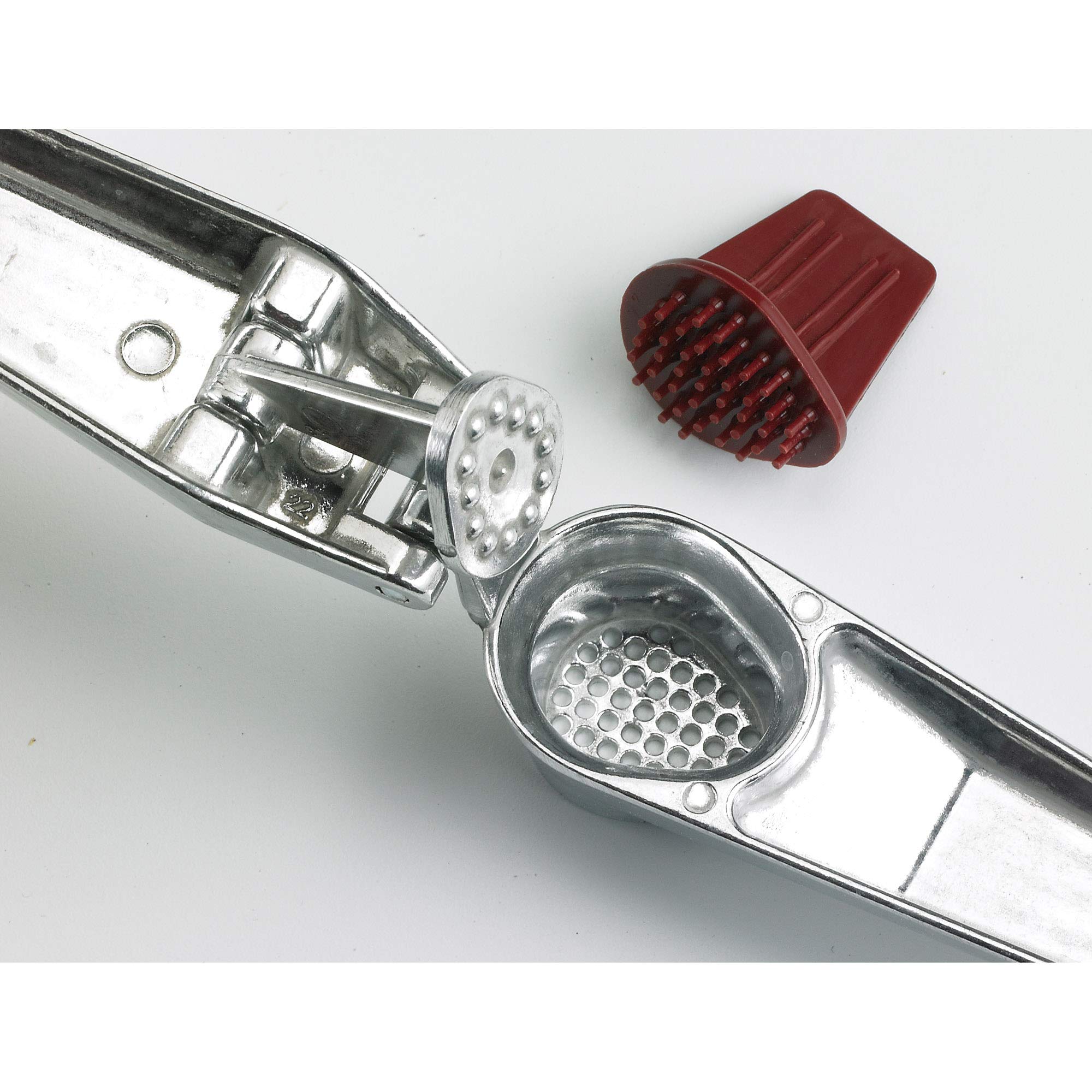 Fante's Garlic Press - Self-Cleaning Aluminum, 6.25 x 1-Inch, Model 43670, No-Peel Design