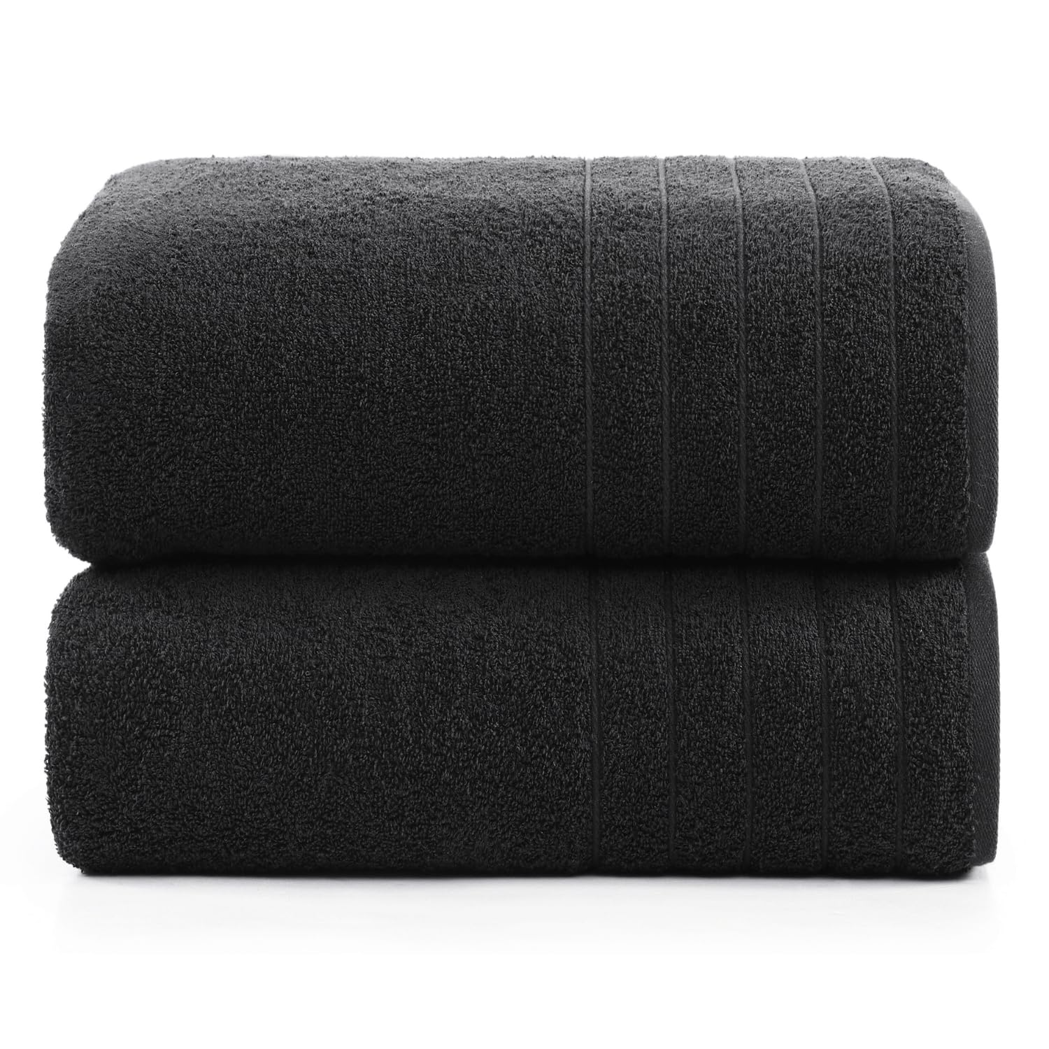 Casa Platino Bath Towel 2 Pack Premium, Large Bath Towels(30''X 60''), 100% Ring Spun Cotton Bath Towel, Lightweight Black Bath