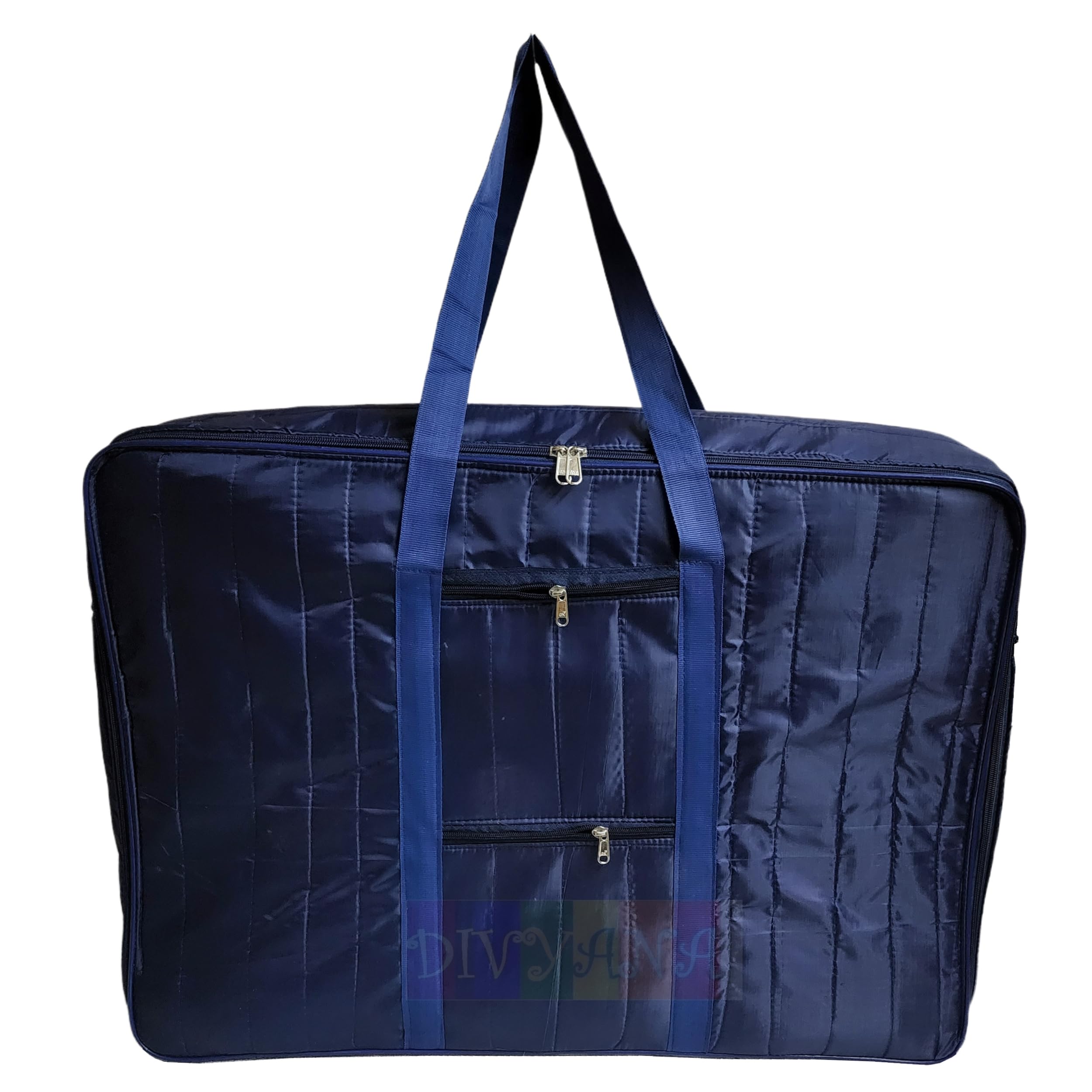Divyana Water Resiatant Storage Bag For Blankets/Clothes Etc. With Handles, Very Light, Extra Large Size, Blue, 65X23X47 Cm, Pac