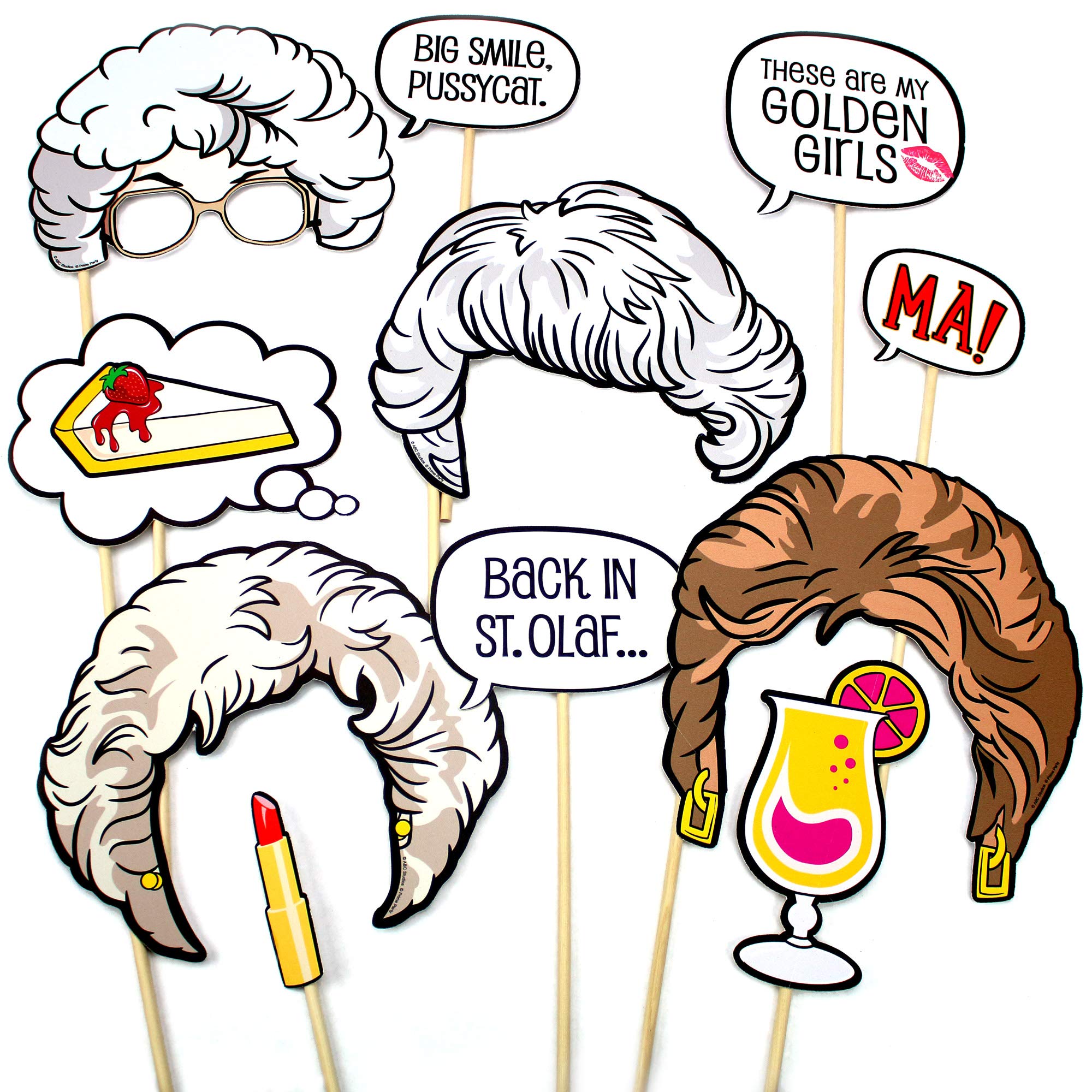 The Golden Girls Photo Booth Props (11 Piece Set) Party Decorations by Prime Party