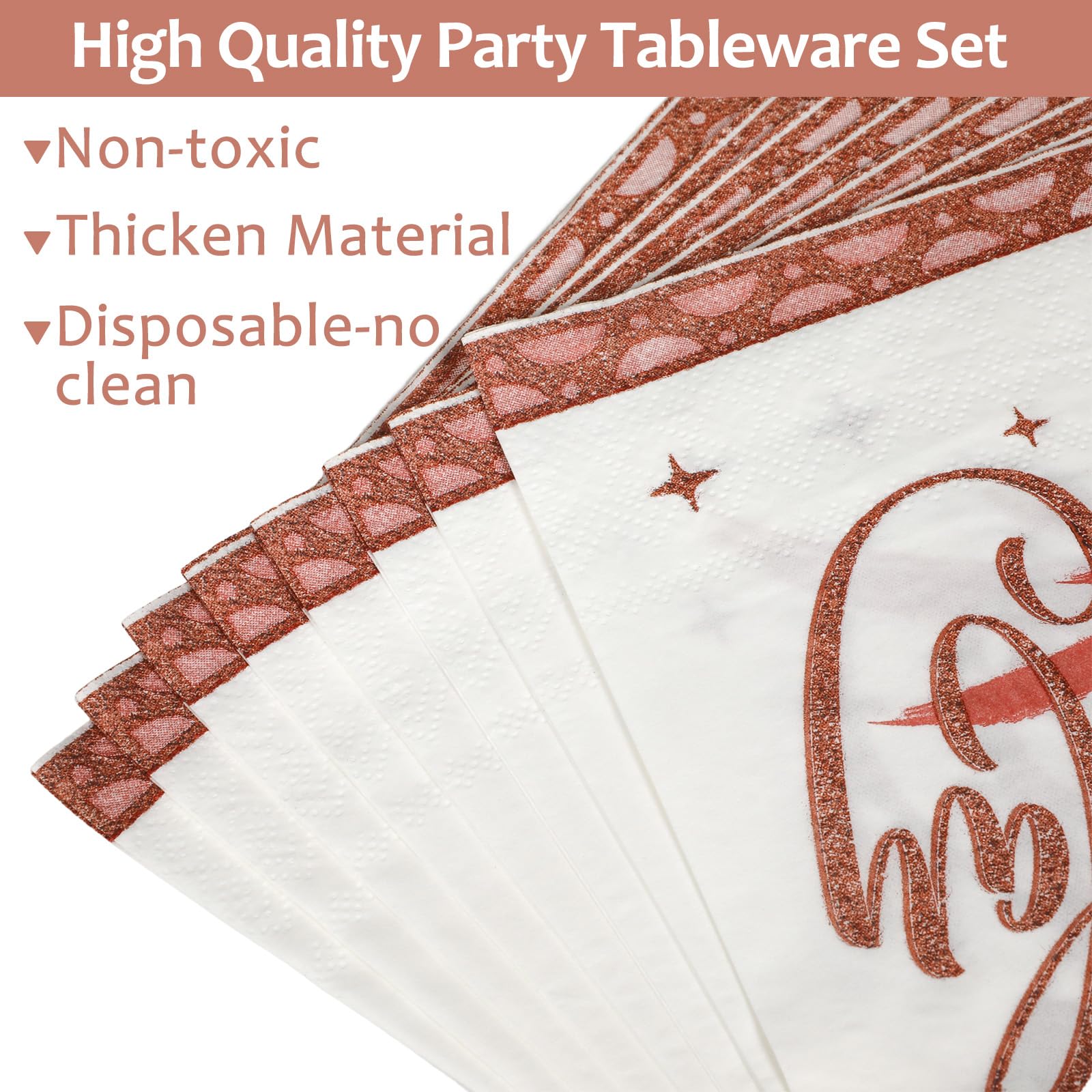 50 Guests 80Th Birthday Plates And Napkins 80Th Birthday Decorations For Women Rose Gold Happy Birthday Party Fabulous Tableware