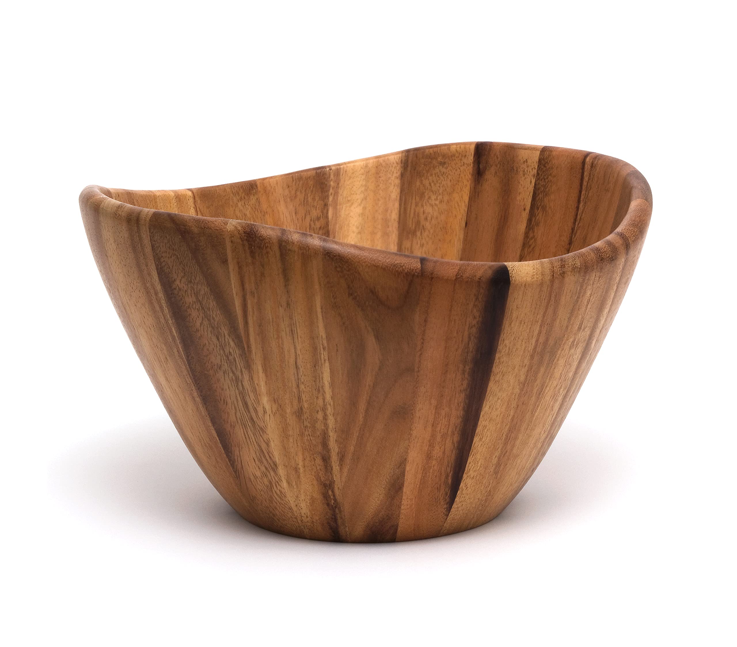 Lipper International Acacia Wave Bowl Set With Servers, 162.31 Fluid Ounces