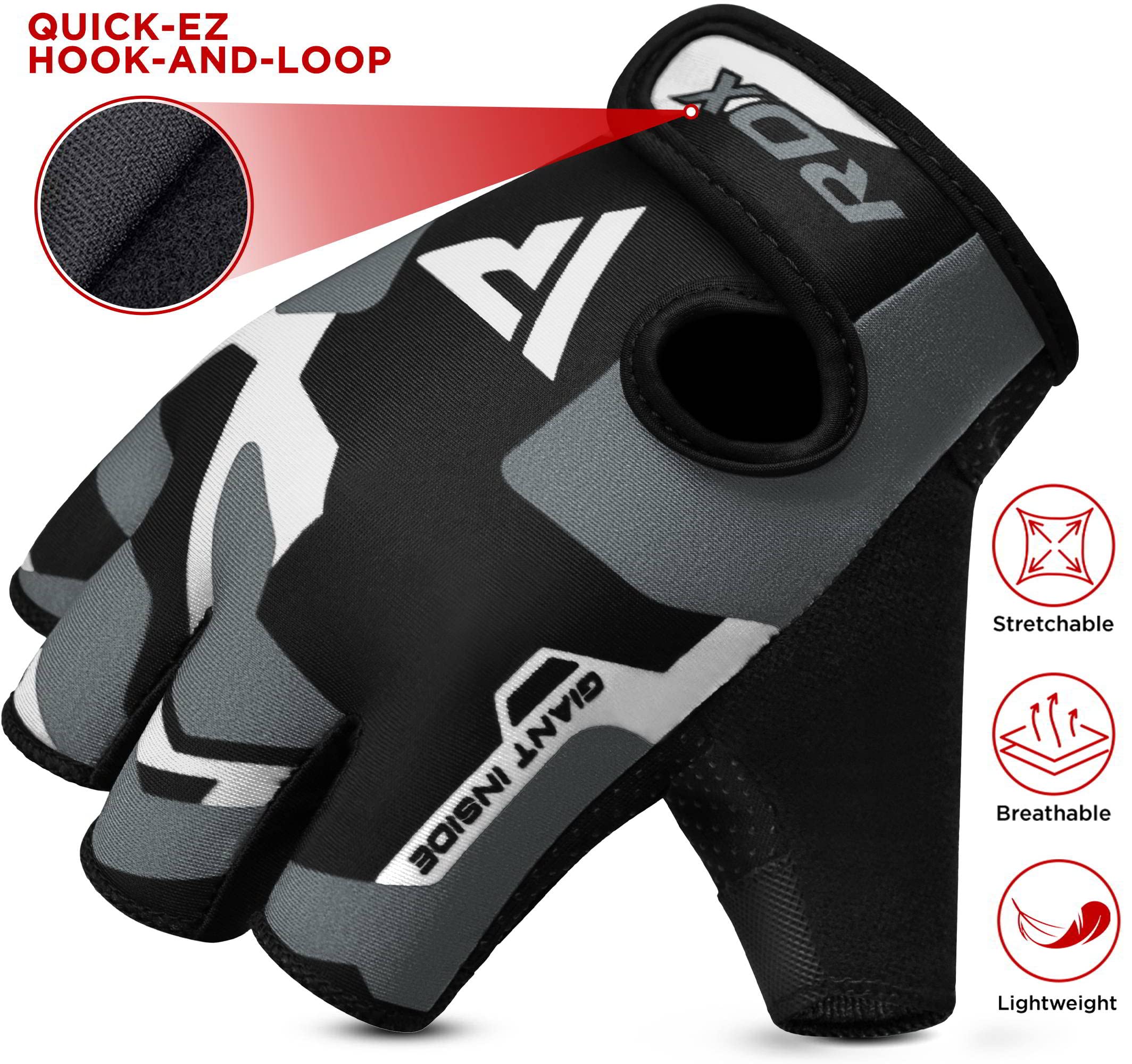 Rdx Weight Lifting Gloves Gym Fitness Workout, Anti Slip Padded Palm Protection Elasticated Strength Training Equipment Men Wome