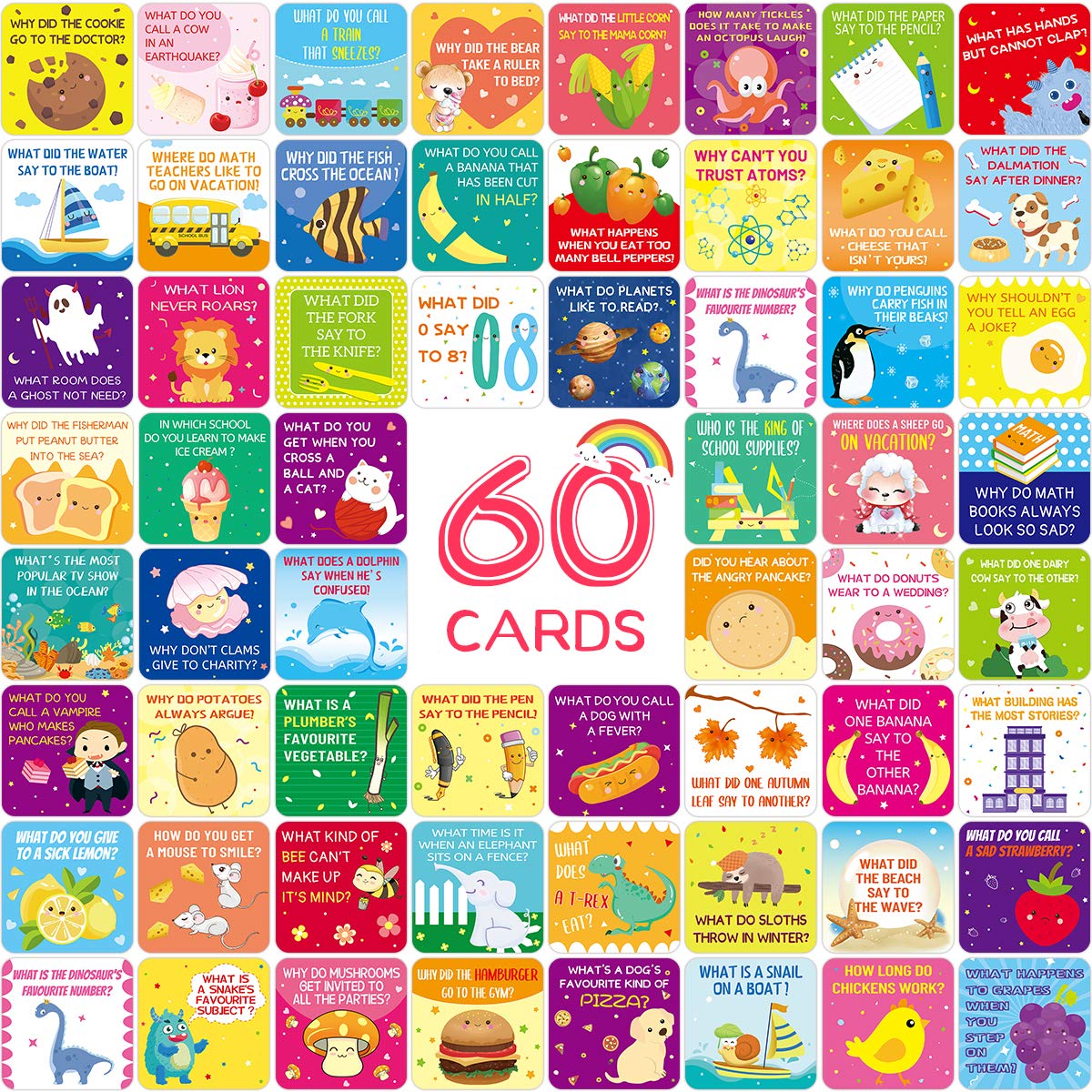 Fancy Land 60 Lunch Box Jokes For Kids Cute Lunchbox Notes Motivational And Inspirational Cards For Boys And Girls Lunchbox