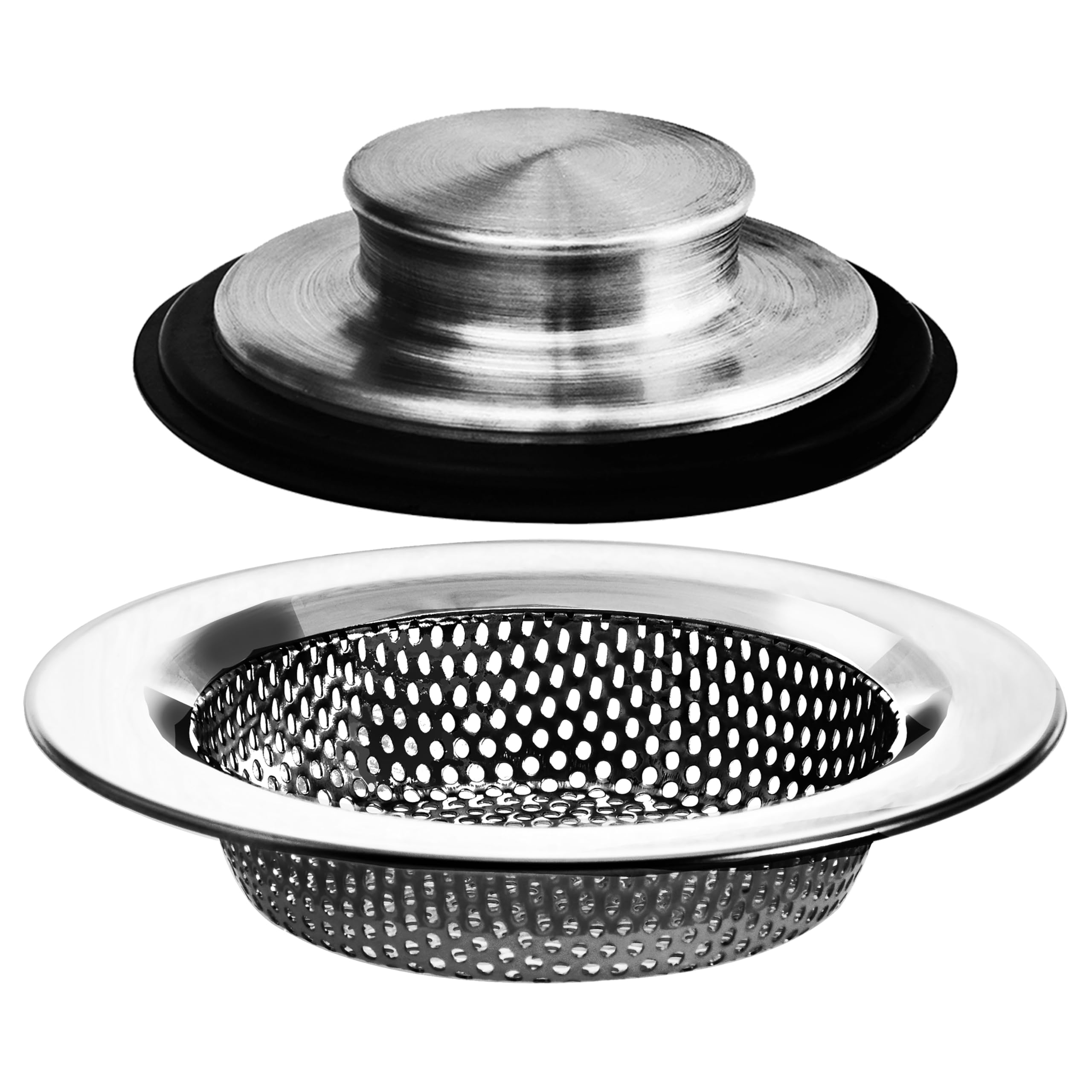 2Pcs - Kitchen Sink Drain Strainer And Anti-Clogging Stopper Drainer Set For Standard 3-1/2 Inch