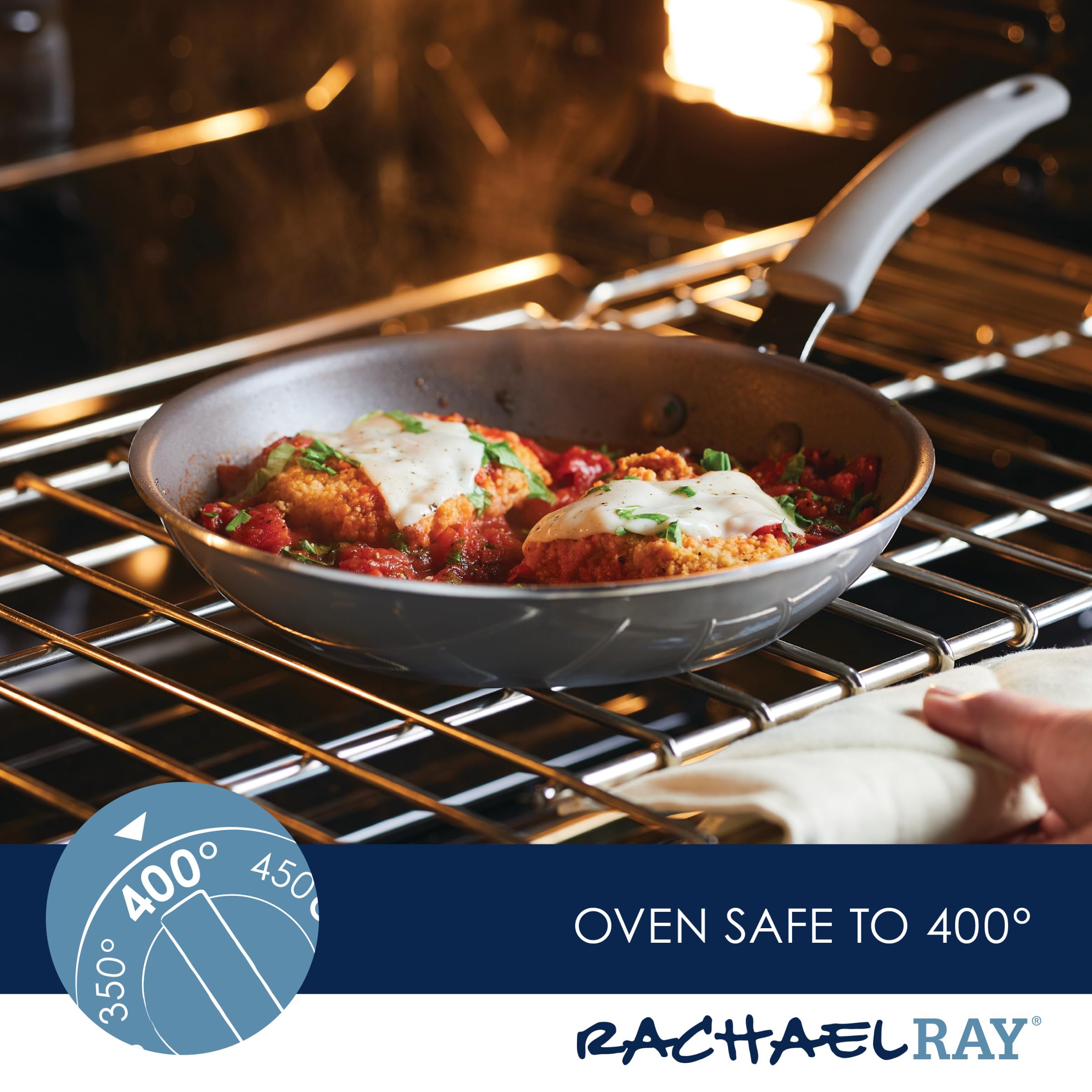 Rachael Ray Cook + Create Nonstick Frying Pan/Skillet, 10 Inch, Gray