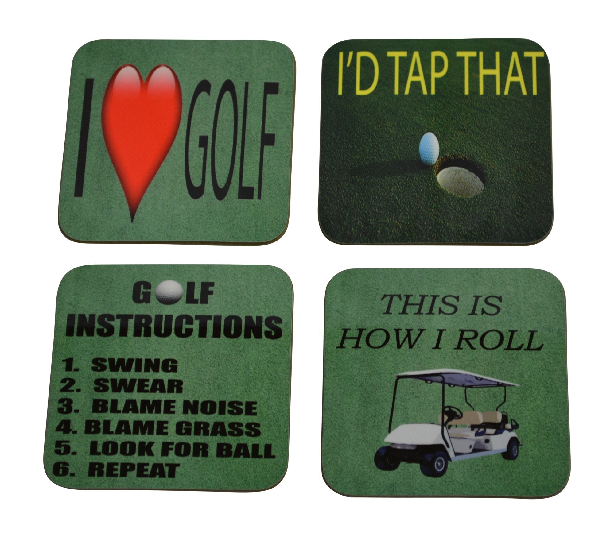 Rogue River Tactical Golf Drink Coaster Set Gift For Golfer Golfing Joke Funny Home Kitchen Barware
