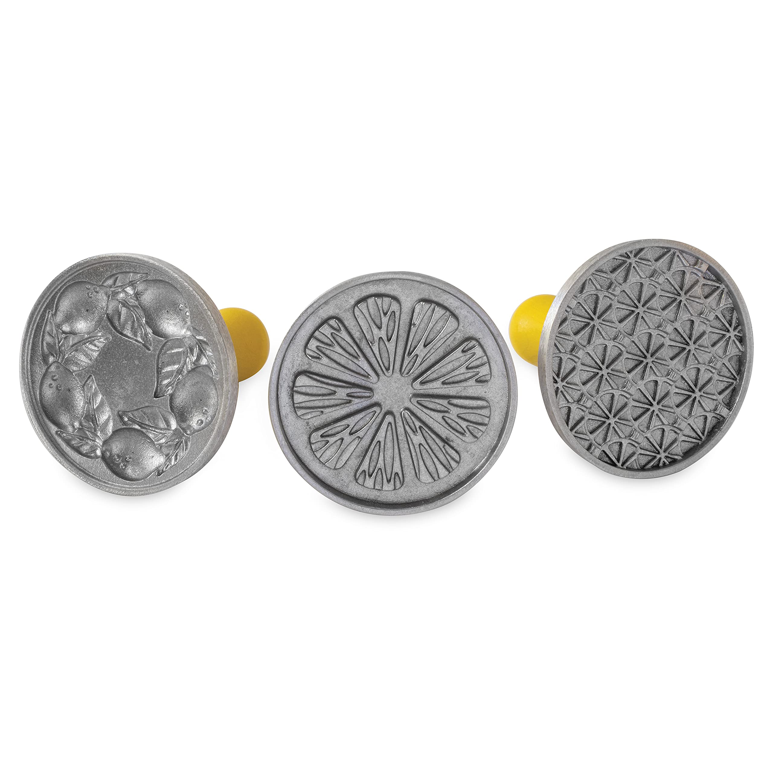 Nordic Ware 01265 Citrus Cookie Stamps, Set Of 3, Grey/Yellow