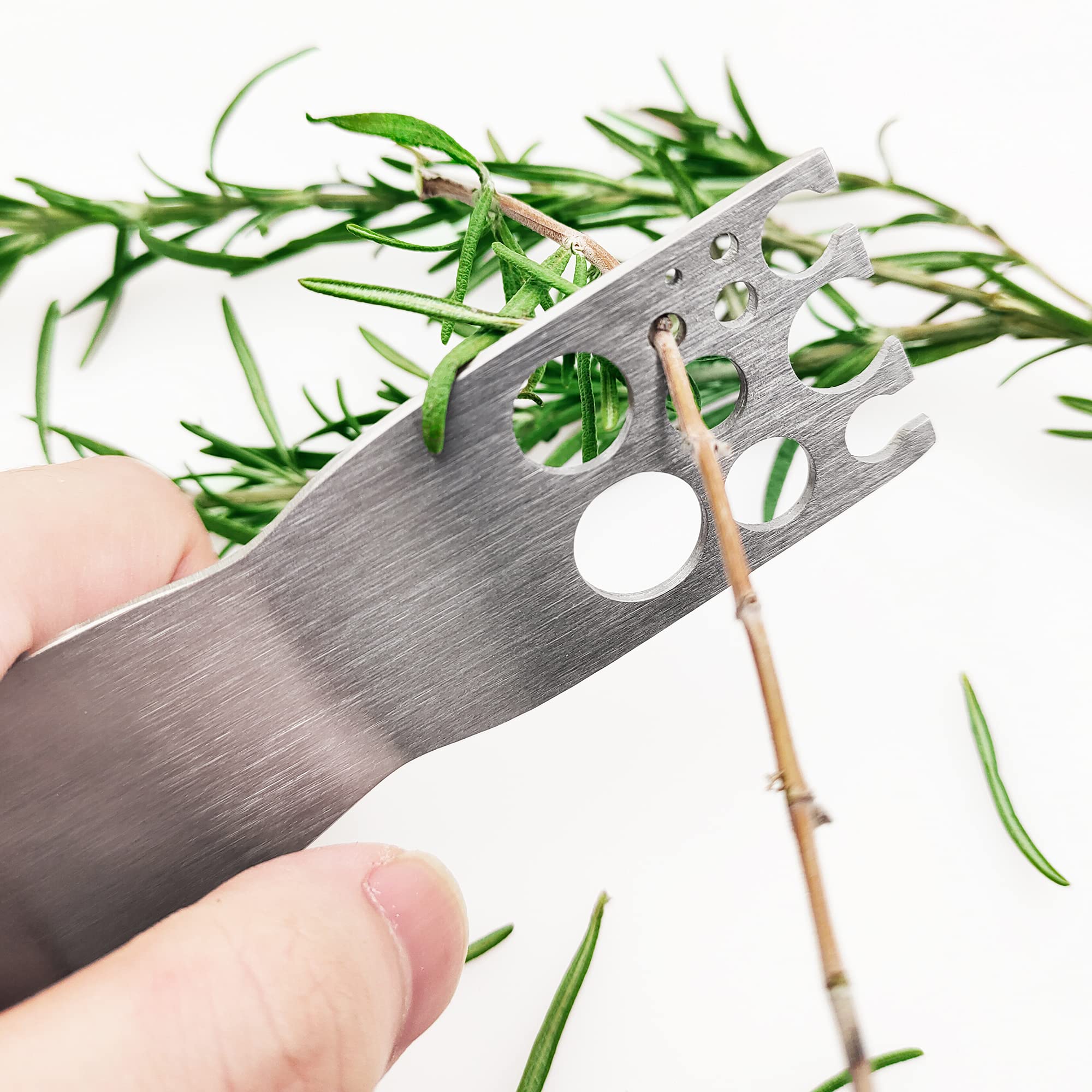 Hoomuda Herb Strippers 11 Holes-Stainless Steel Kitchen Leaf Stripping Tool- Perfect For Removing Stems From Herbs & Kale (1 Pac