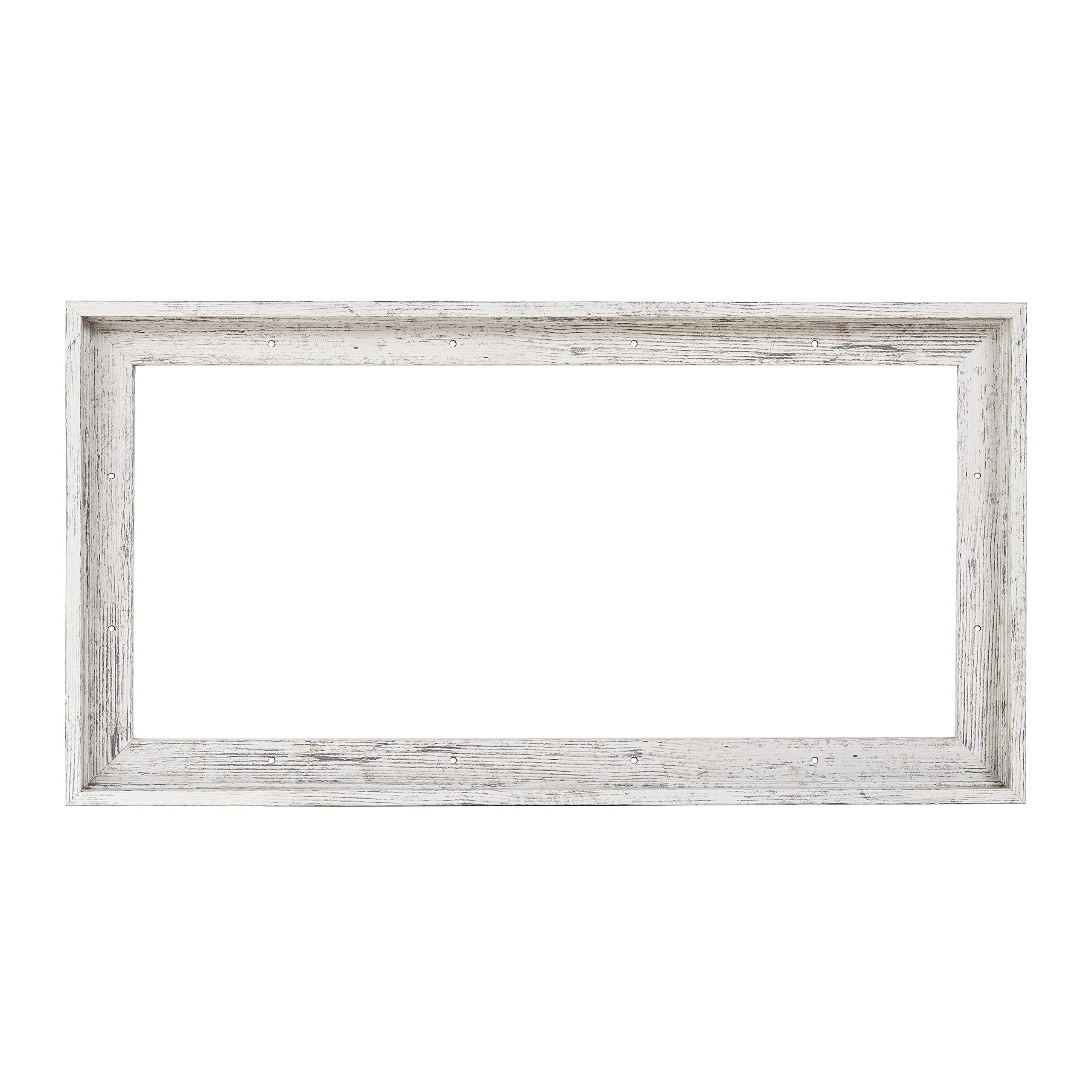 Pixy Canvas 12x48 inch Floater Frame for Canvas Paintings. 12 Colors. Floating Frame fits 5/8''  3/4'' & max 7/8'' Deep Stretched Canvas & Wood Panels (Distressed White  12 x 48 inch)