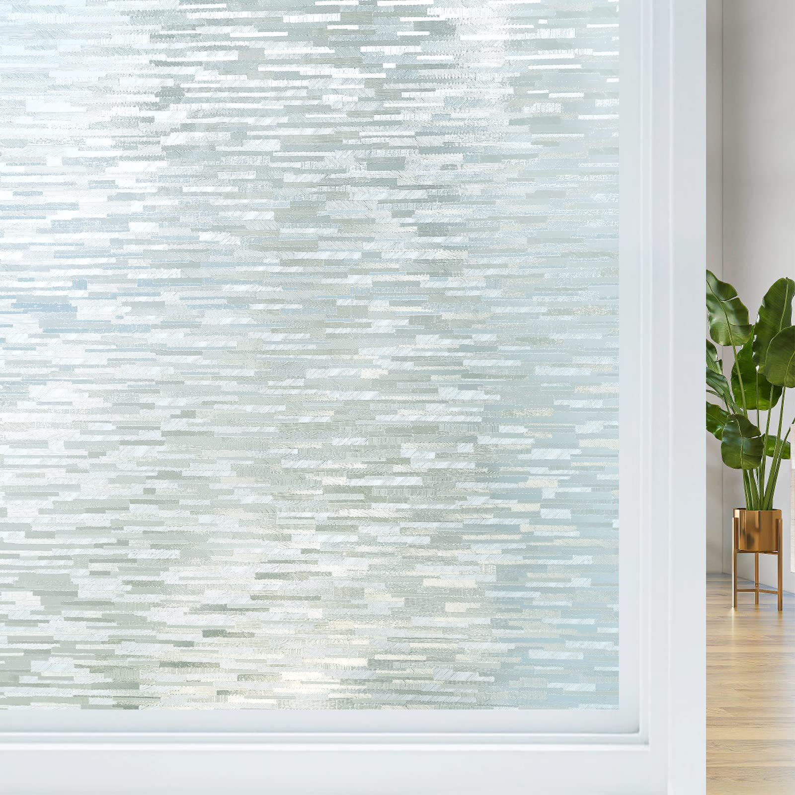 Haton Window Privacy Film, Frosted Glass Static Cling Sun Heat Blocking Window Clings, Frosting Opaque Coverings, Vinyl Removabl