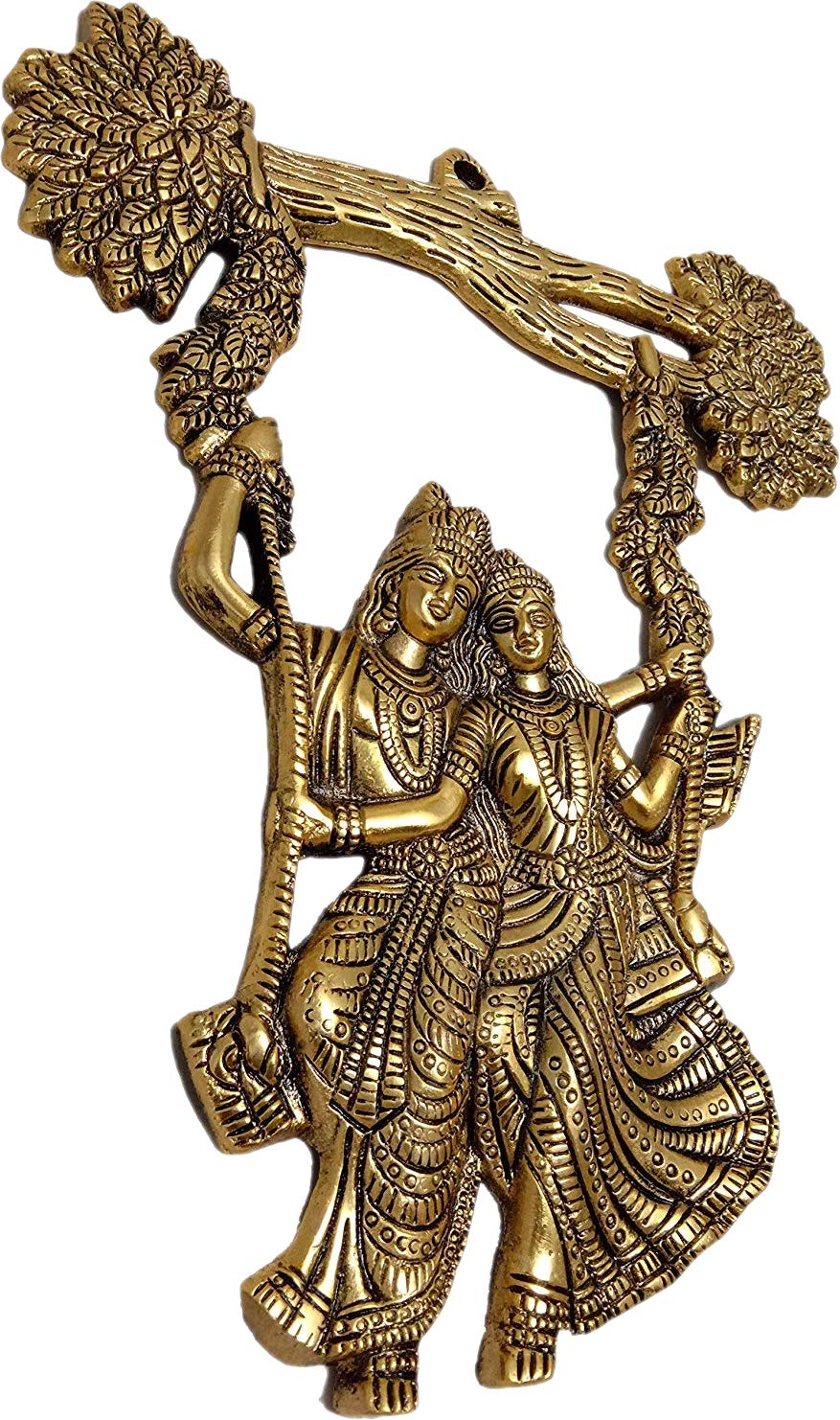 Chhariya Crafts Radha Krishna Tree Jhula Decorative Metal Wall Hanging Art Decorative Showpiece For Wall Decor, Festival Home De