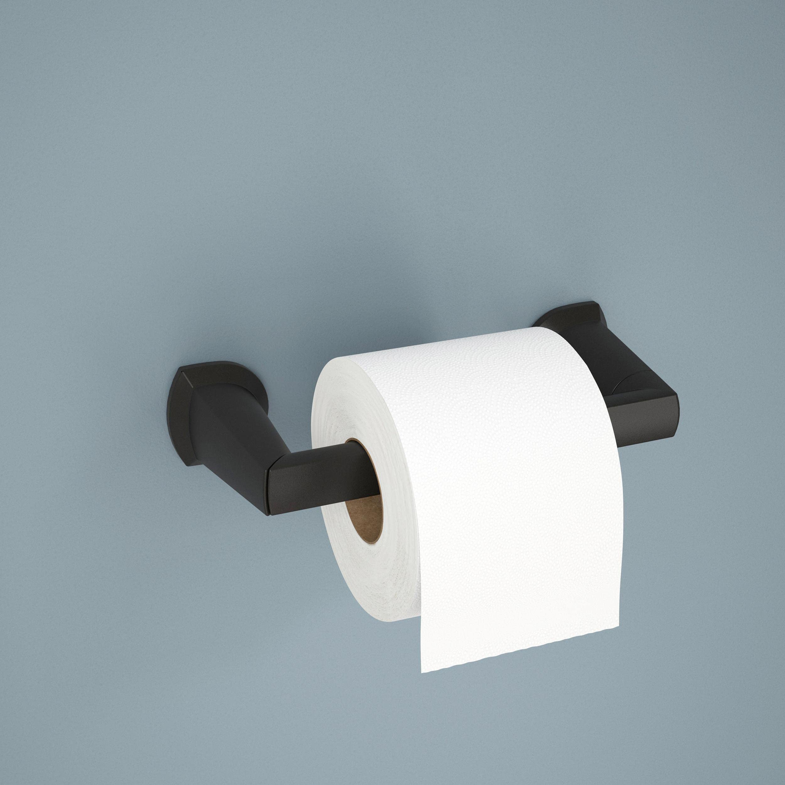 Delta Faucet Rubber Limited 772500-Bl Galeon Wall Mount Pivot Arm Toilet Paper Holder Bath Hardware Accessory In Matte Black