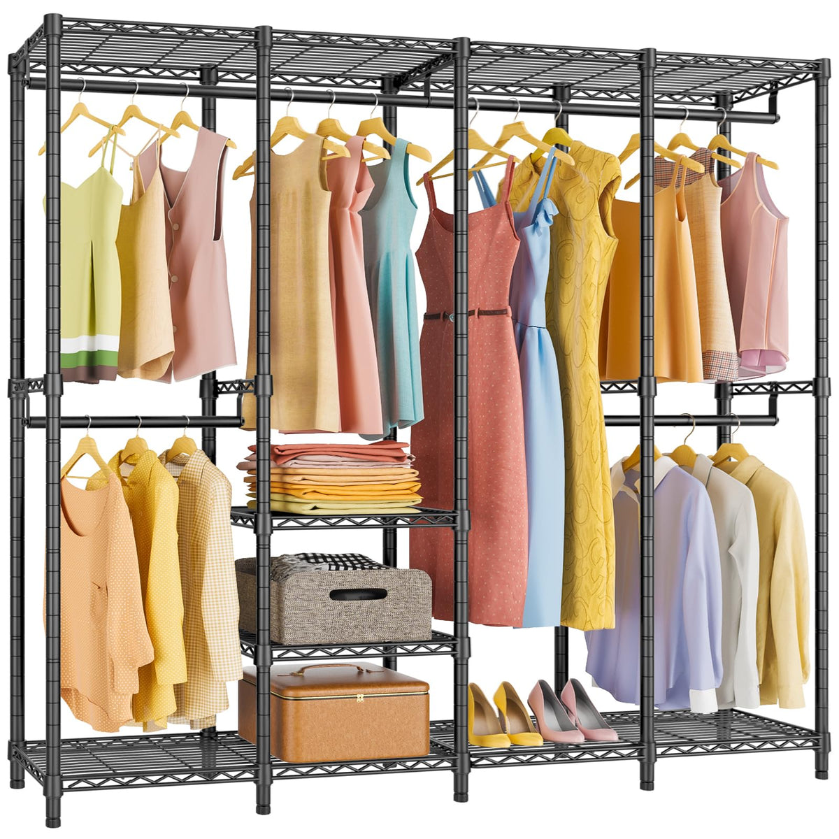 Vipek V40 Medium Garment Rack Heavy Duty Clothes Rack For Hanging Clothes, Multi-Functional Bedroom Clothing Rack Freestanding C