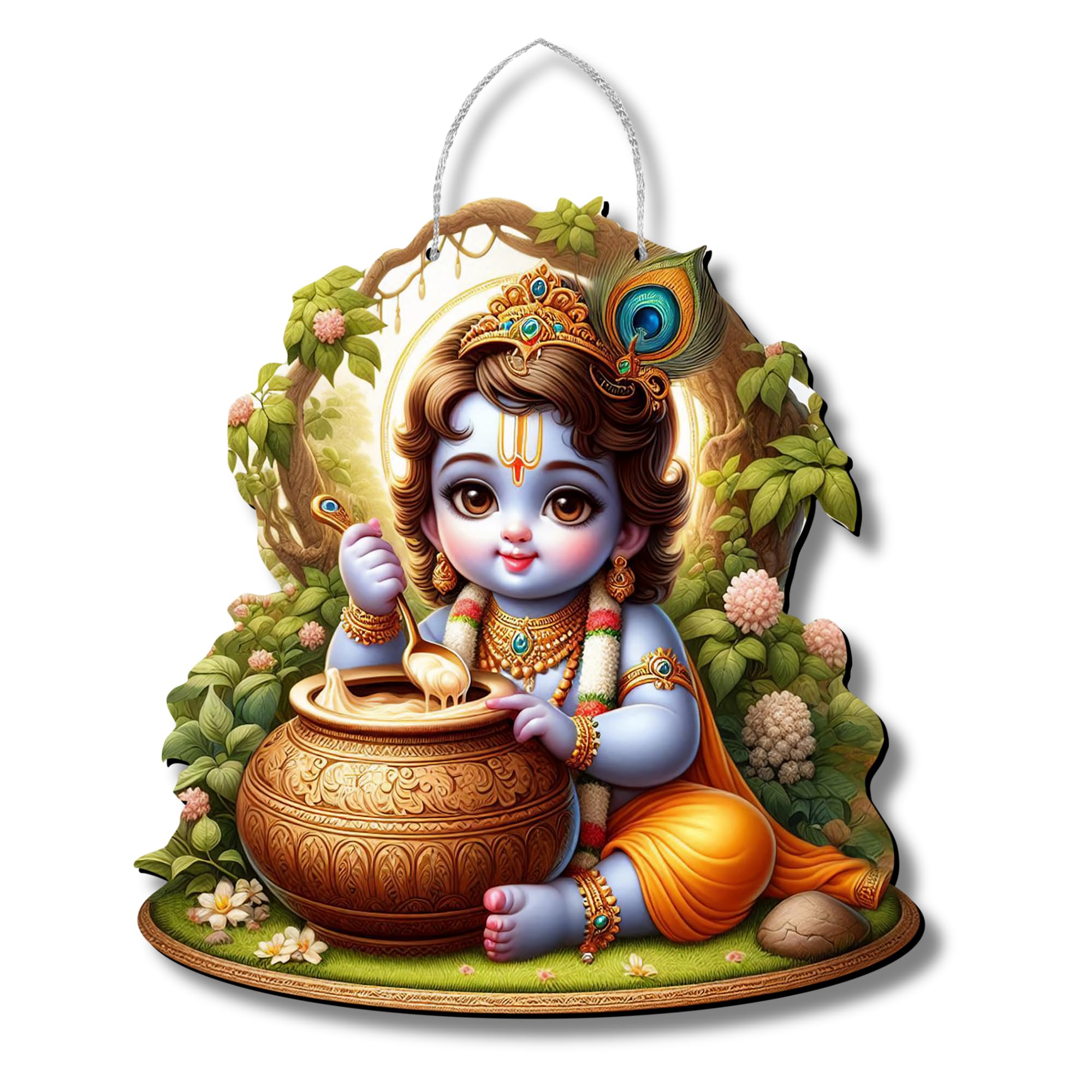 Regalocasila Cute Krishna Photos For Pregnant Womens For Wall Bal Krishna Wall Hanging Gift For Pregnant Women Makhanchor Krishn