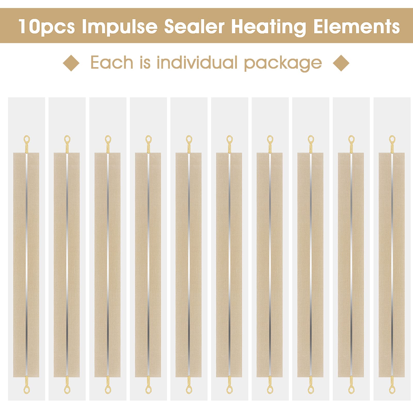 10 Pieces Impulse Sealer Replacement Parts 8 Inch Heat Seal Strips Replacement Element Grip Impulse Sealer Heating Element Servi