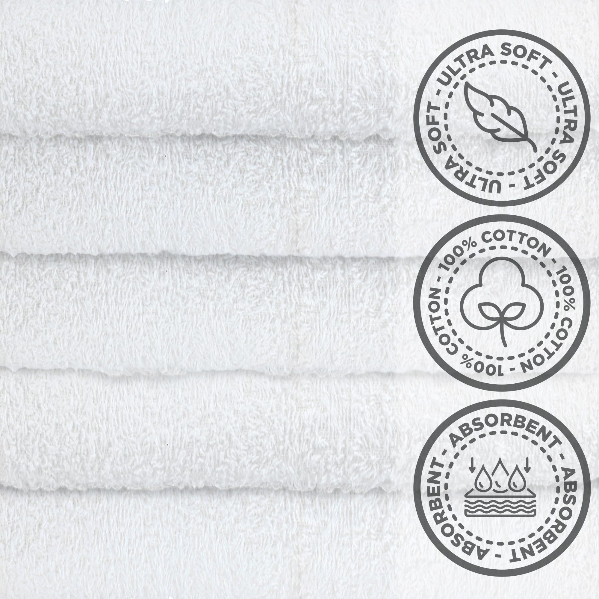 Crystal Ridge Cotton Wash Cloths 10 Pack - Washcloths For Showering, Face And Body, Soft And Highly Absorbent Multipurpose Towel