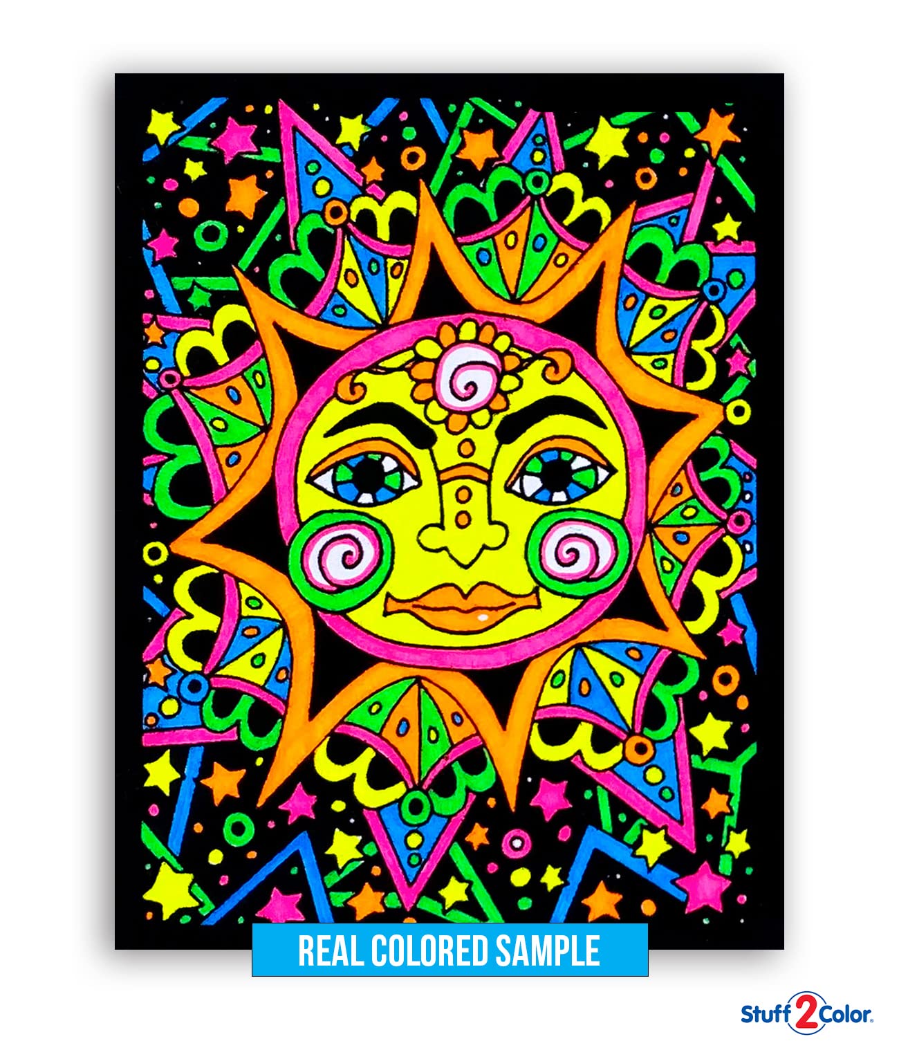 Super Pack Of 18 Fuzzy Velvet Coloring Posters (Original Edition) - Great For Family Time Coloring, Arts, Crafts, Travel, School