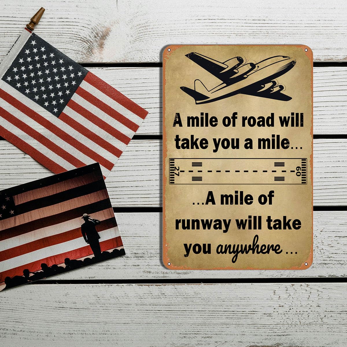Aviation Metal Sign - Vintage Airplane Travel Tin Sign 8x12 Inch, Retro Wall Art for Home Office, Posters for Pilots, Airplane N