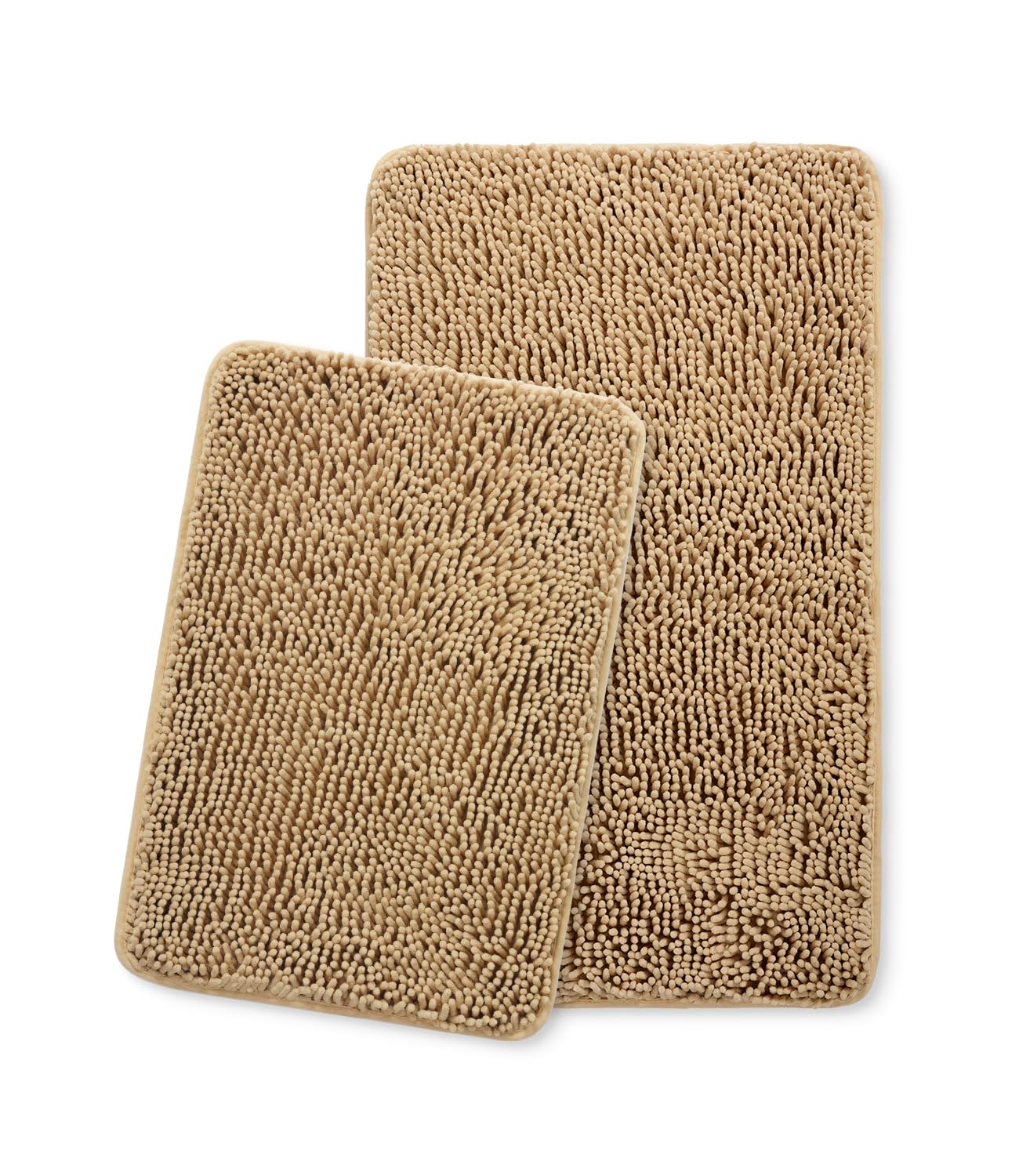 Yeaban Beige Bathroom Rugs Sets 2 Piece - Thick Chenille Bath Mats | Absorbent And Washable Bath Rug Non-Slip, Plush And Soft Ru