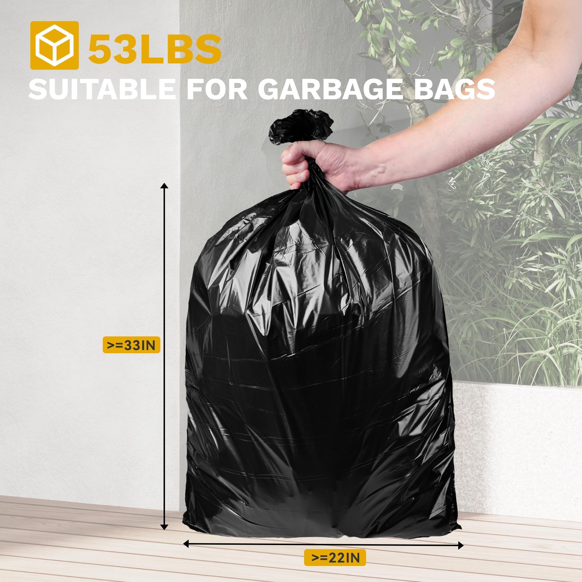 Dwvo 66 Gallon Double-Bin Outdoor Trash Can, Waterproof Resin Garbage Can With Tiered Lid And Drip Tray For Patio, Kitchen, Deck