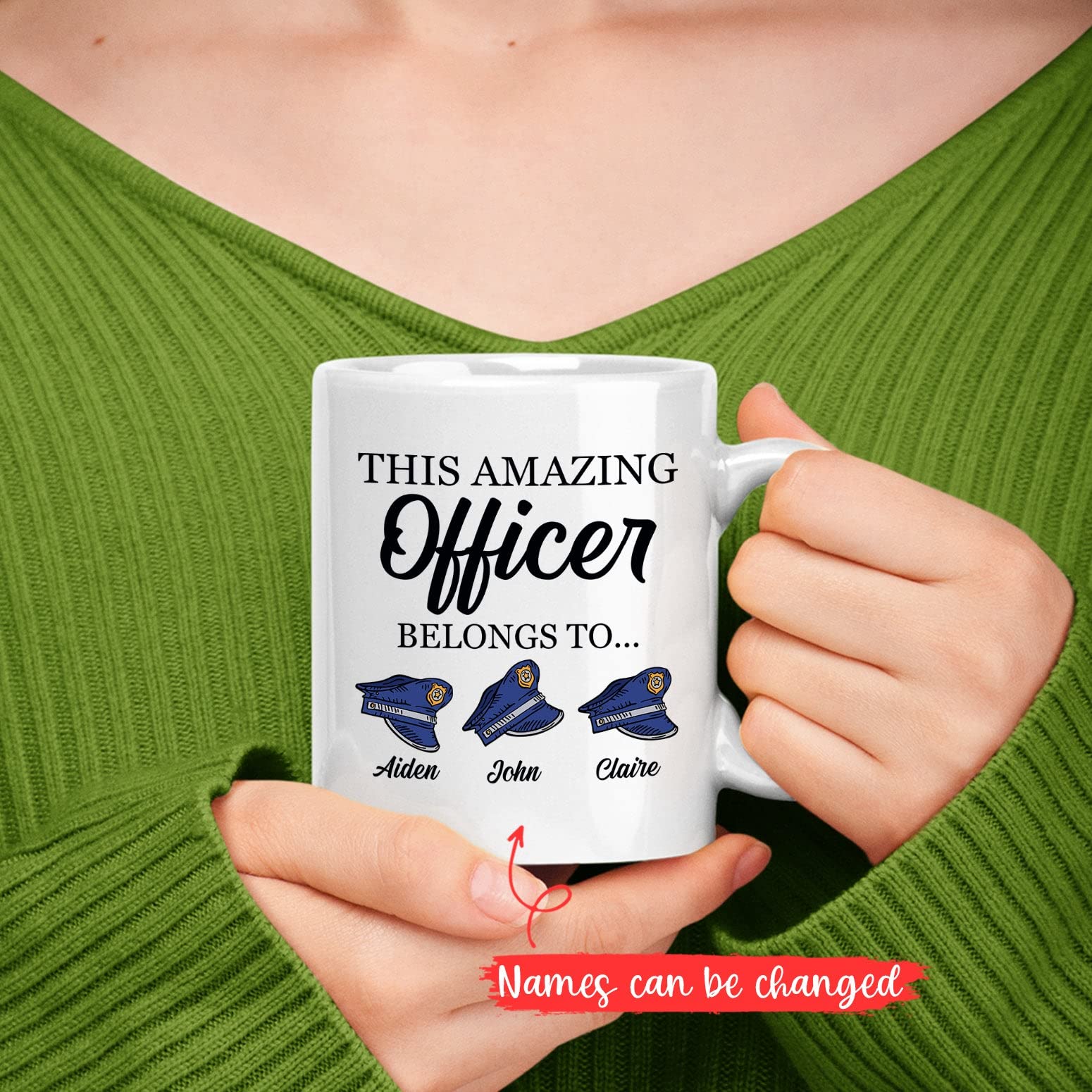 Cenluxy Personalized Police Mug, Law Enforcement Gifts, This Amazing Officer Belongs To Mug, Policeman Mug, Police Mug Gifts For