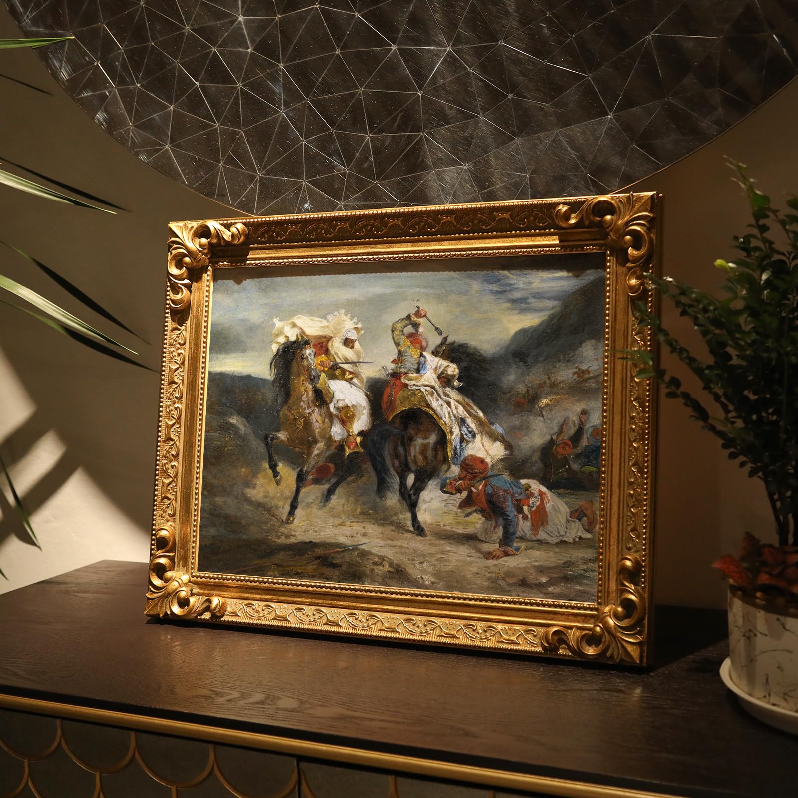 FOLKOR Gold Frame for 11x14 Canvas Painting  1.8 Wide Solid Wood Vintage Frame for Stretched Canvas Prints Artwork  Living Room Wall Decor for Home Office Gallery  No Back & Cover (Gold)