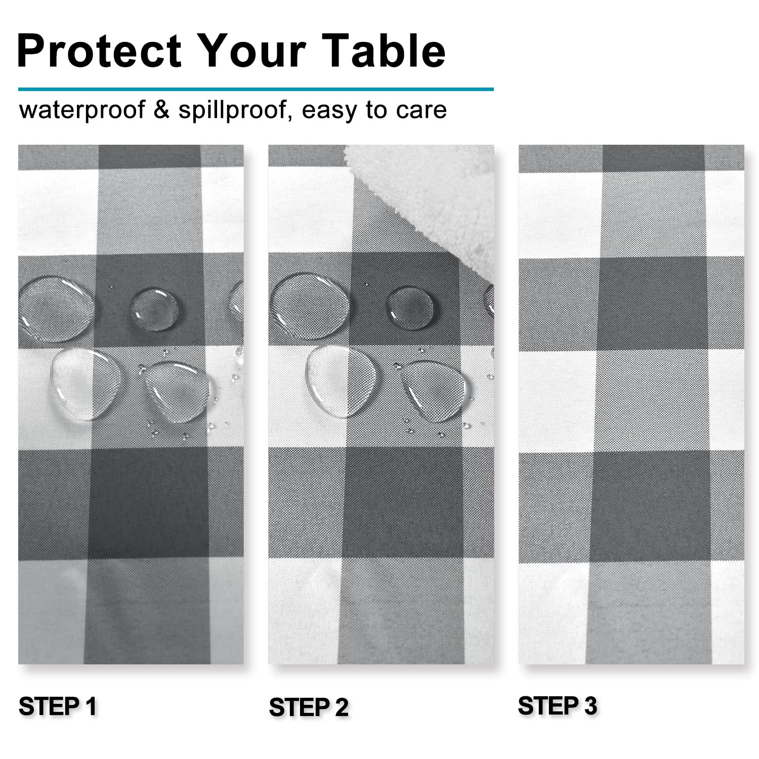 Hiasan Checkered Square Tablecloth - Stain Resistant, Waterproof And Wrinkle Resistant Washable Table Cloth For Dining Room, 54