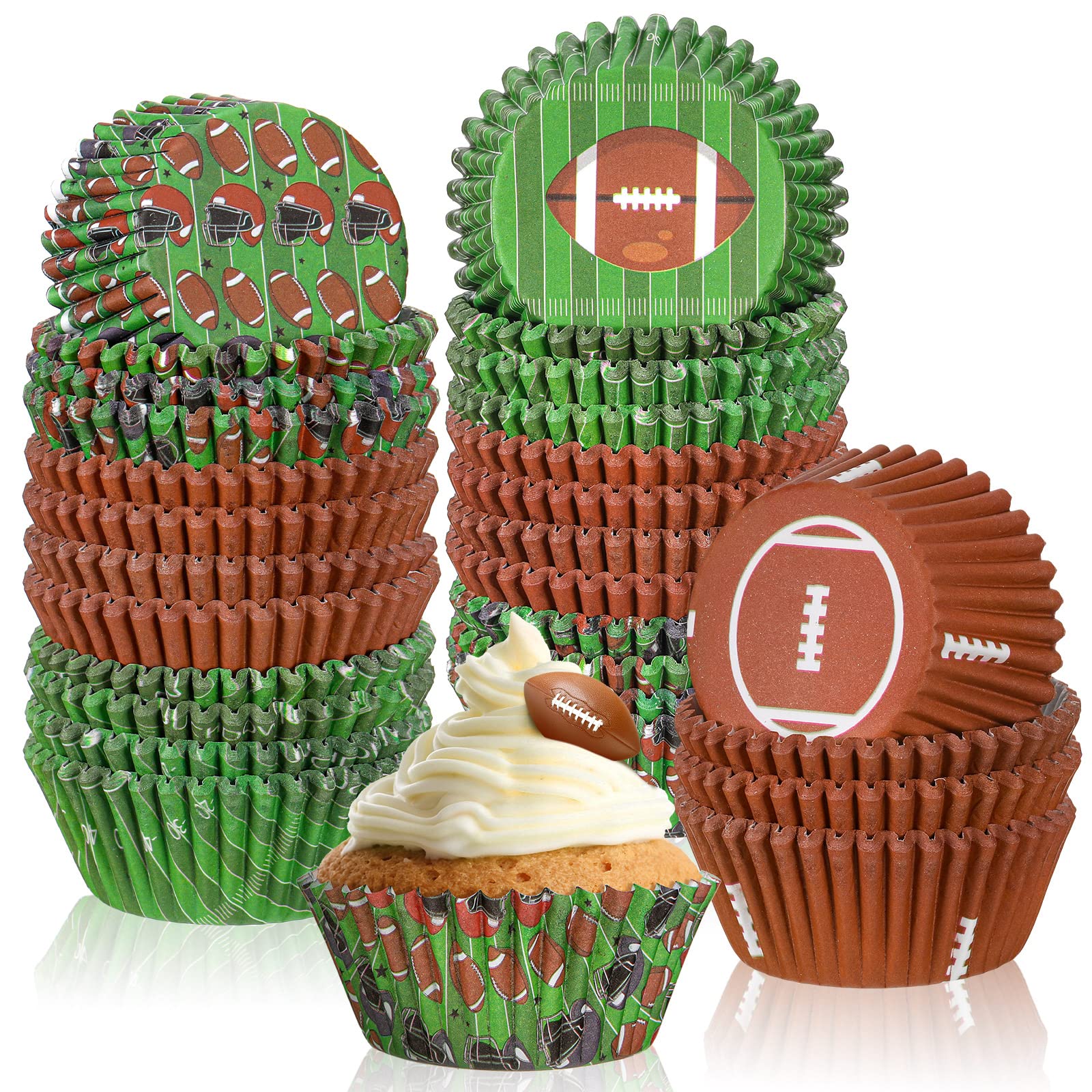 300 Counts Football Cupcake Liners Football Cupcake Wrappers Football Cupcake Decorations Football Baking Cups Sports Theme Muff