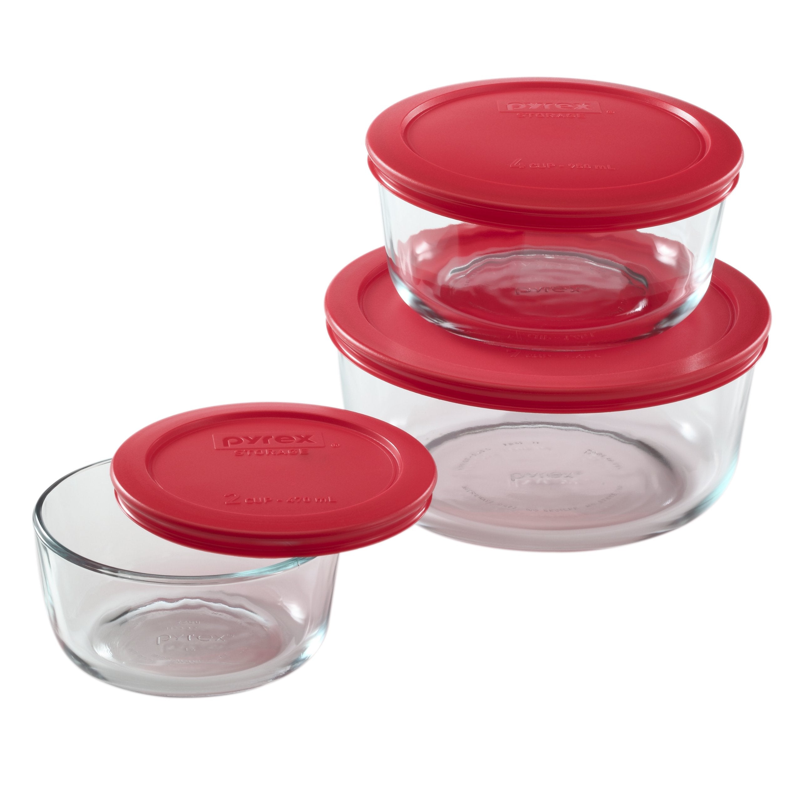 Pyrex Simply Store 6-Piece Round Glass Food Storage Set