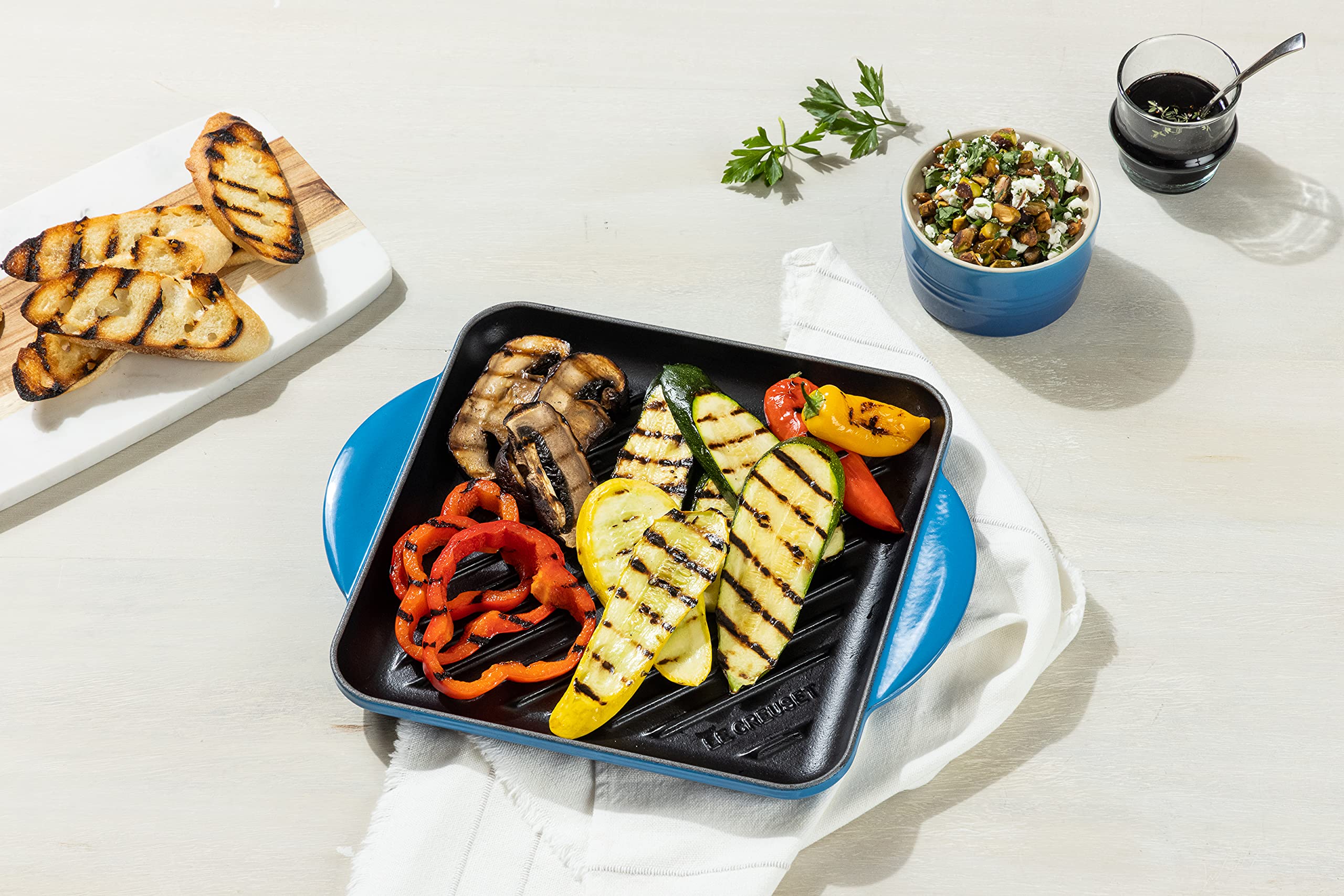 Le Creuset Enamaled Cast Iron Square Grill, 9.5, Marseille