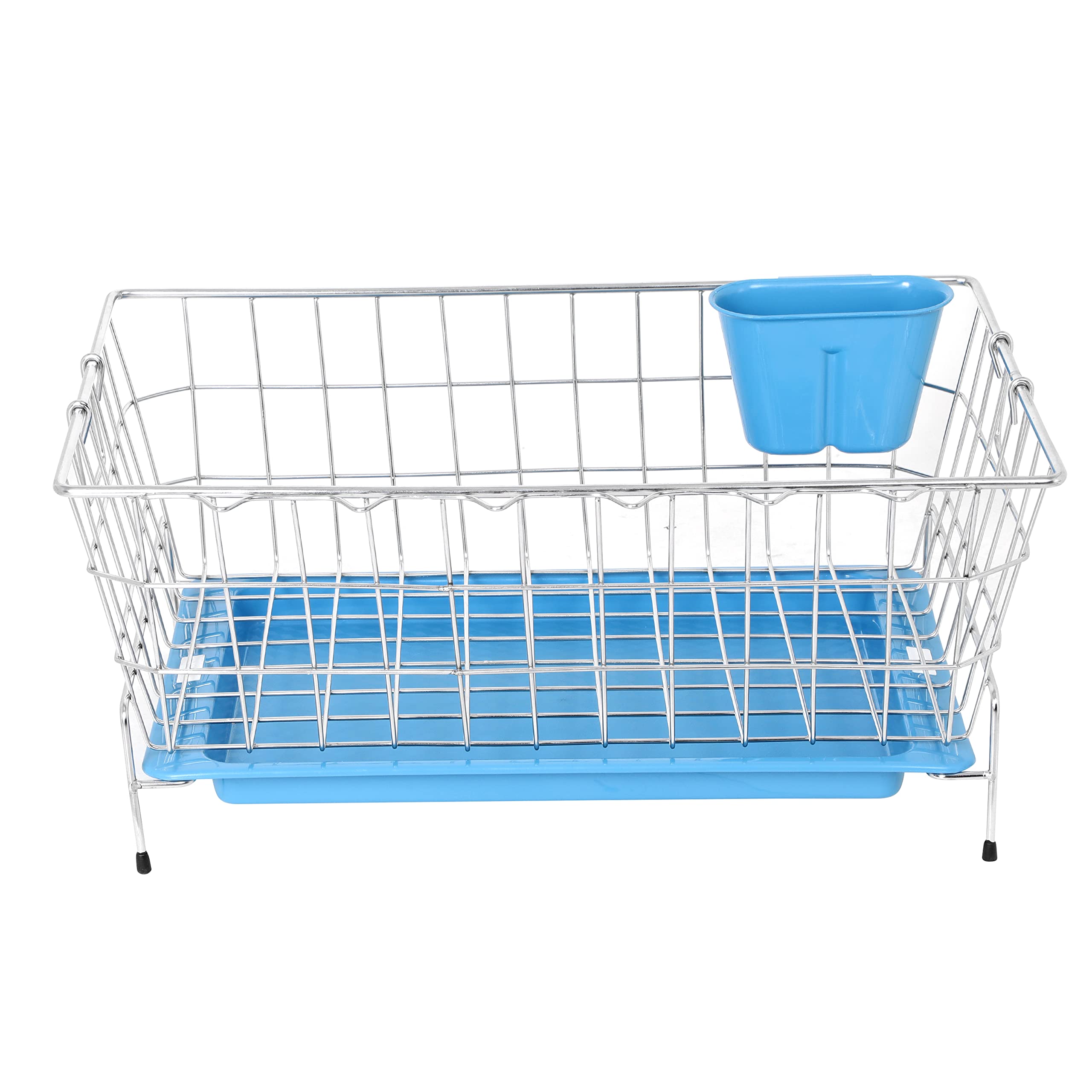 Cutting Edge Medium Stainless Steel Dish Drainer Basket With Holder | Kitchen Rack For Drying Plates, Bowls, Spoons, Glasses & S