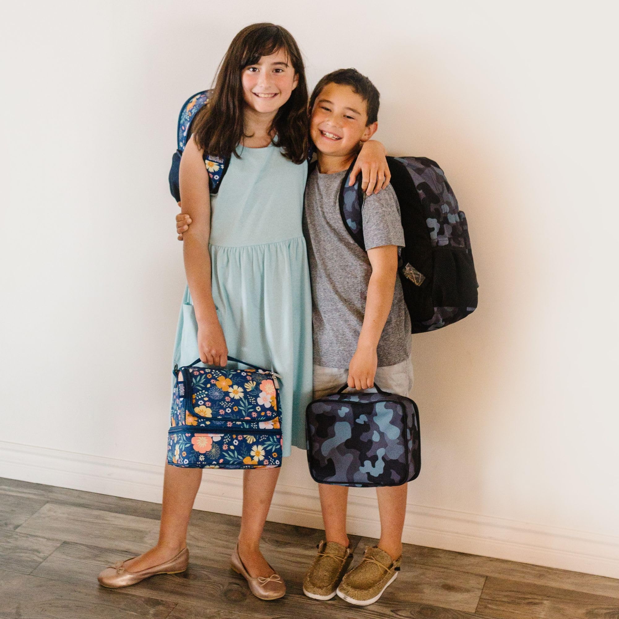 Wildkin Kids Insulated Lunch Box - Durable And Reusable For School & Travel - Black Camo