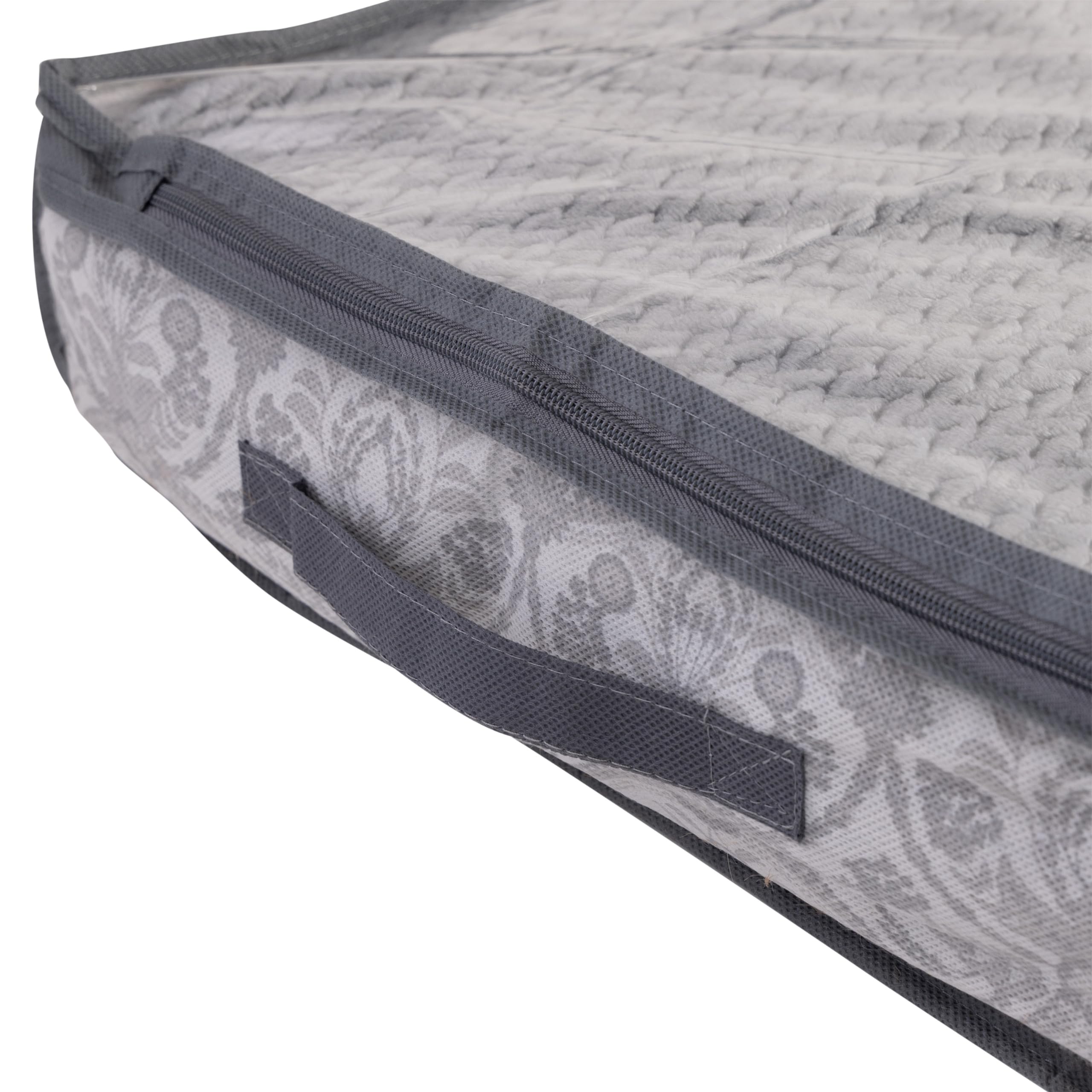 Laura Ashley Non-Woven Bed Storage Bag  Foldable  Bedroom Storage  Zippered Top  Almeida Dove Grey