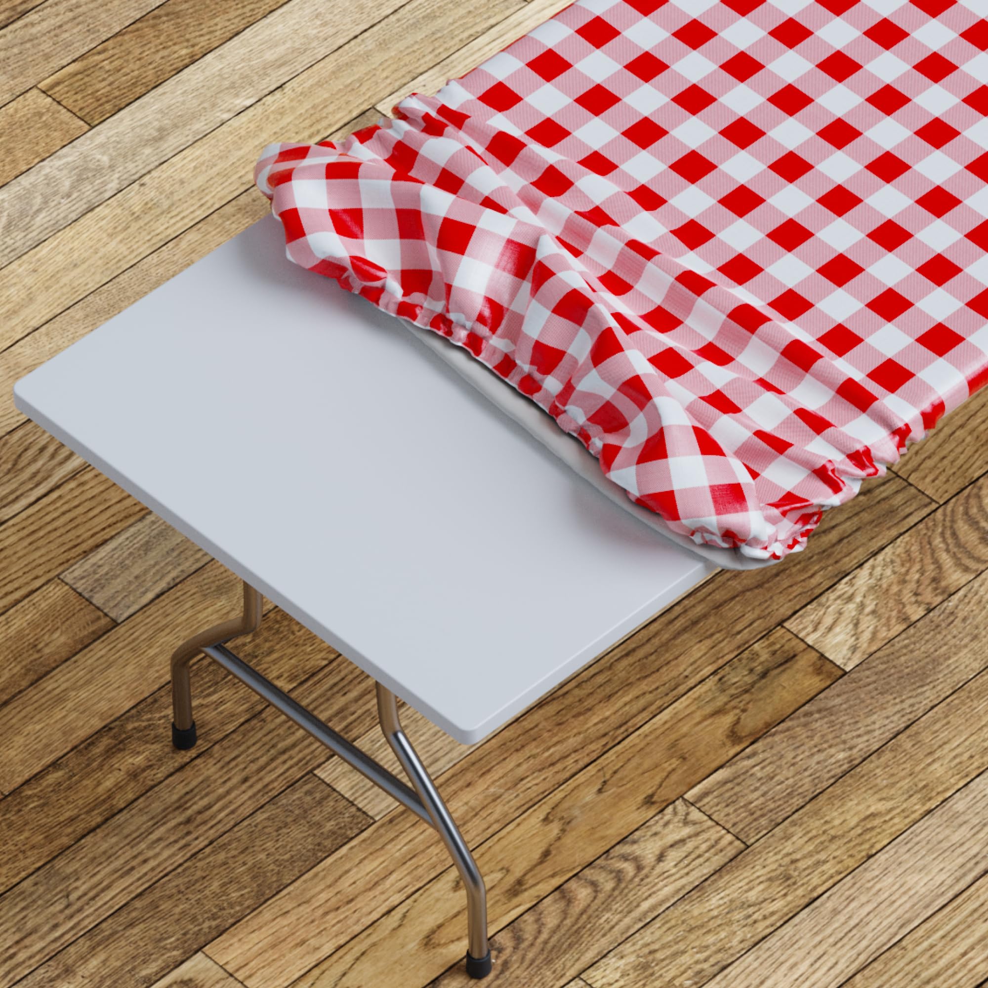 Sorfey Tablecloth -Fitted With Elastic, Vinyl With Flannel Back, Fits For Table 60''X 30'' Rectangle,Water Proof, Easy To Clean,