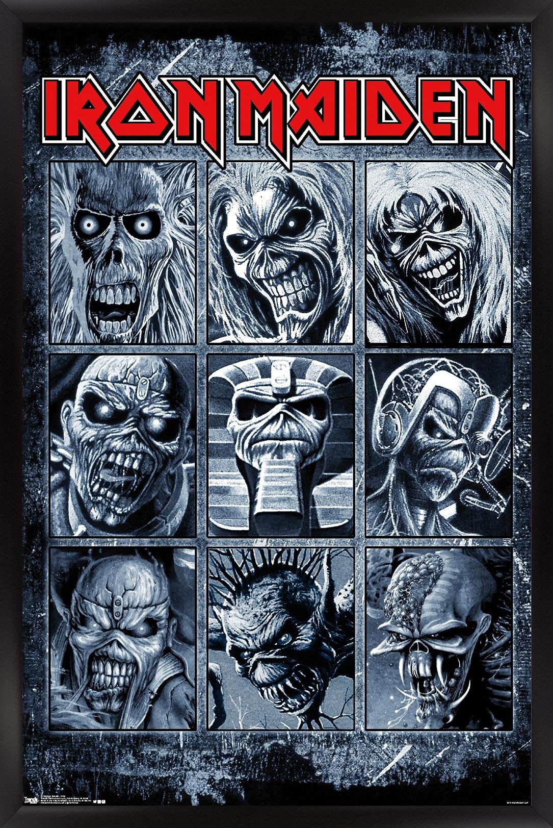 Trends International Iron Maiden - Grid Wall Poster, 22.375'' X 34'', Black Framed Version