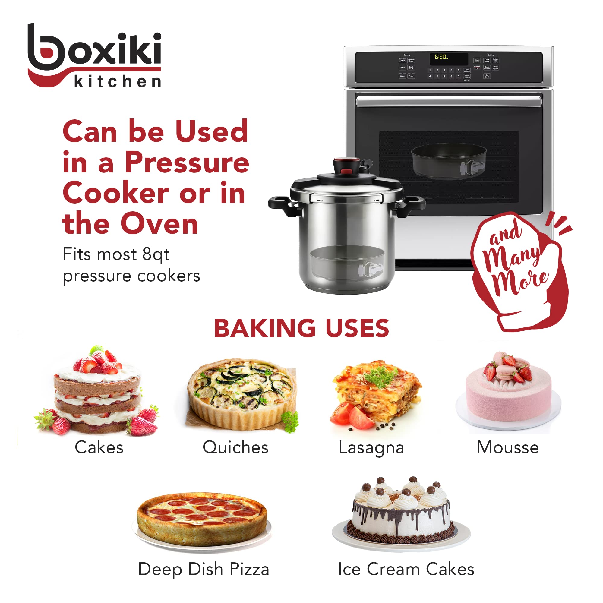 Boxiki Kitchen 10 Inch Nonstick Springform Pan, Professional Spring Form And Cheesecake Baking Mold, Leakproof Cake Pan With Sil