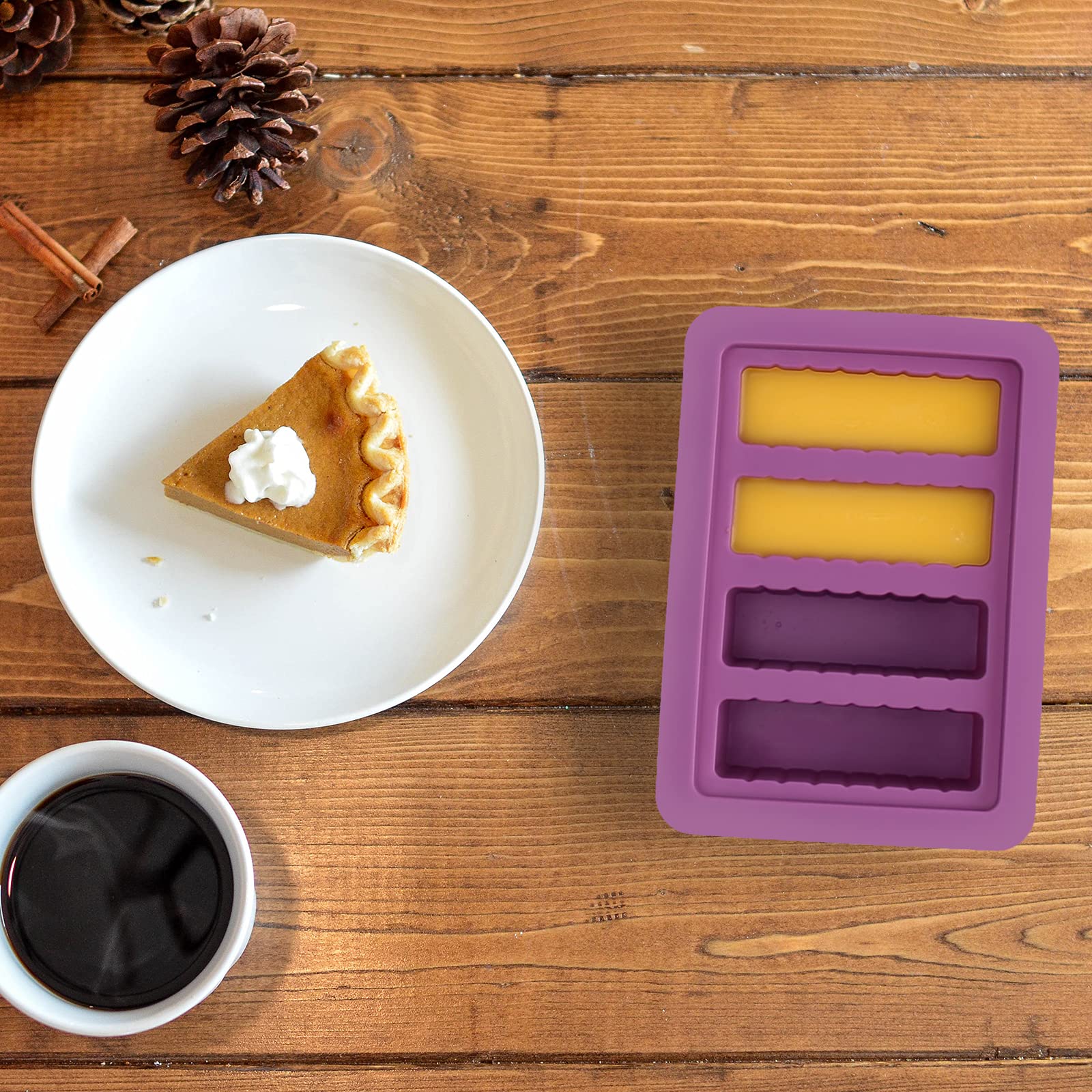 KeFanta Silicone Butter Mold Tray with Lid, Large Rectangle Container for Homemade Butter, Purple, Includes Food Grade Spatulas