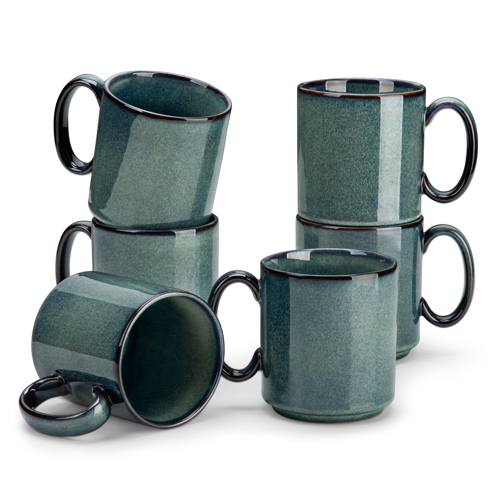 vancasso STARRY Ceramic Coffee Mugs Set of 6, 16 Oz Large Coffee Cups for Latte, Cappuccino, Tea & Hot Cocoa, Artisan Modern Sty