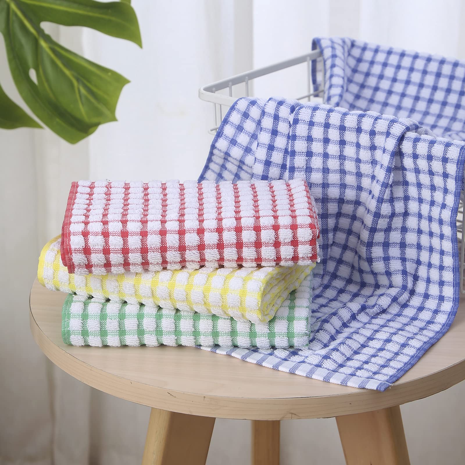 Oeleky Dish Towels For Kitchen 15X26 Inches, Pack Of 8 Cotton Kitchen Towels For Drying Dishes, Absorbent Bar Mop Towels (Multi,