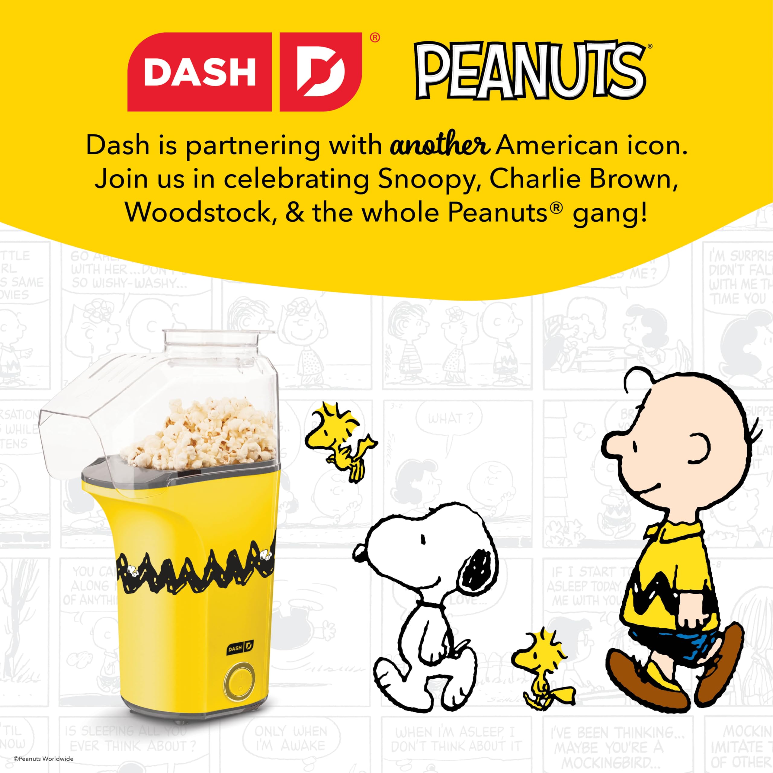 Peanuts x Dash Fresh Pop Popcorn Maker