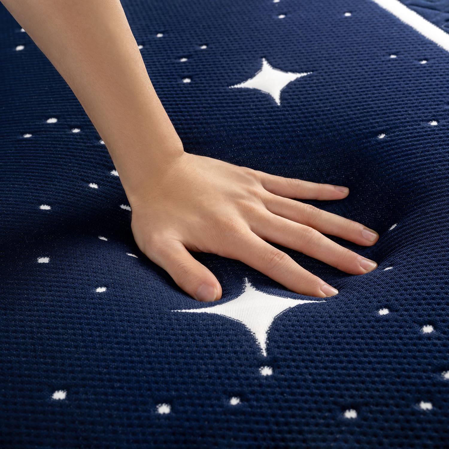 Sweetnight King Mattress  14 Inch Hybrid King Size Mattress in a Box  Gel Memory Foam and Individual Pocket Spring for Cooling Sleep & Motion Isolation  Starry Night  Blue