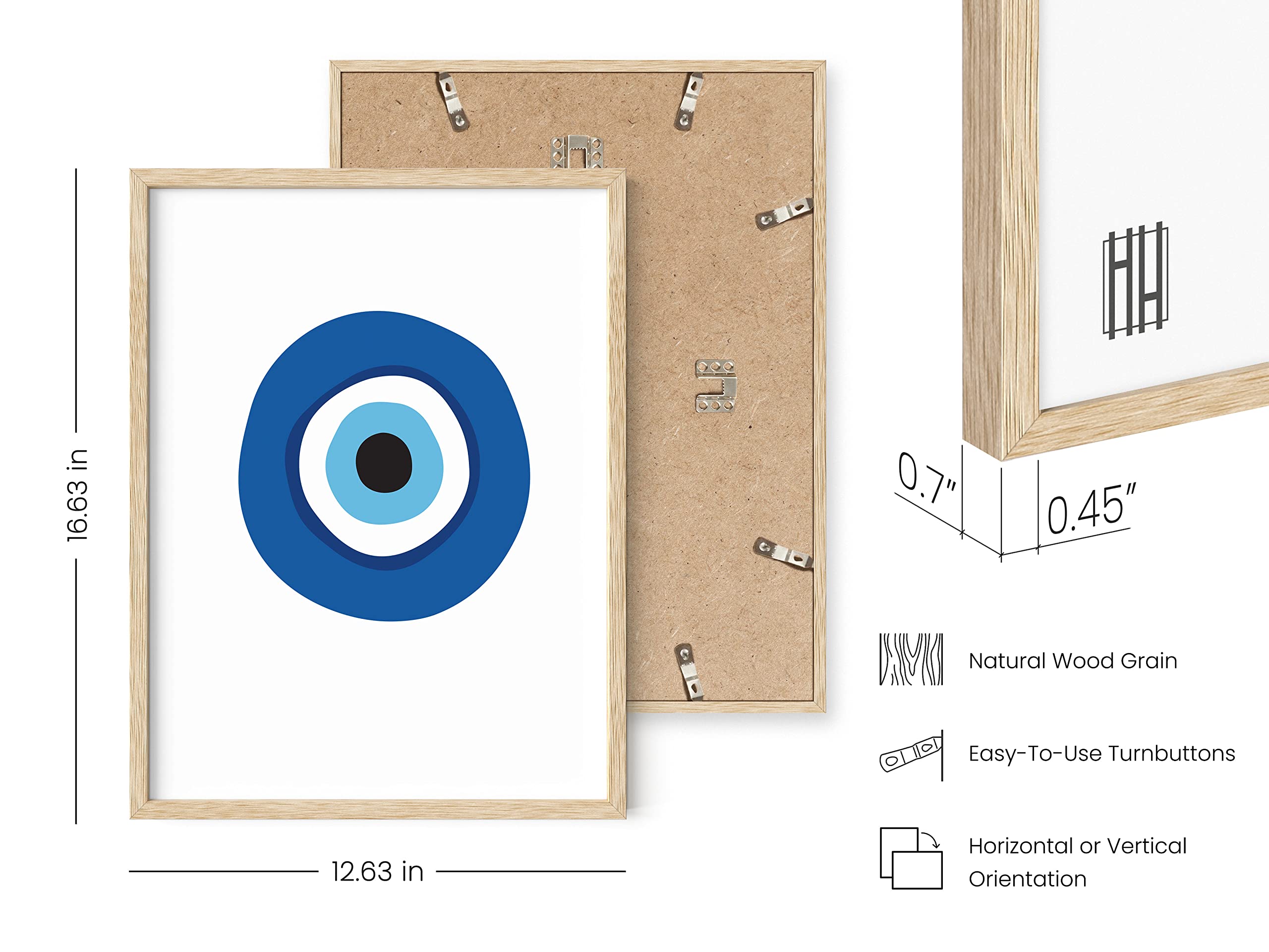 Haus And Hues Evil Eye Decor - Navy Blue Wall Art, Evil Eye Wall Decor, Mykonos Artwork, Evil Eyes Print, Big Eyes Painting Prin