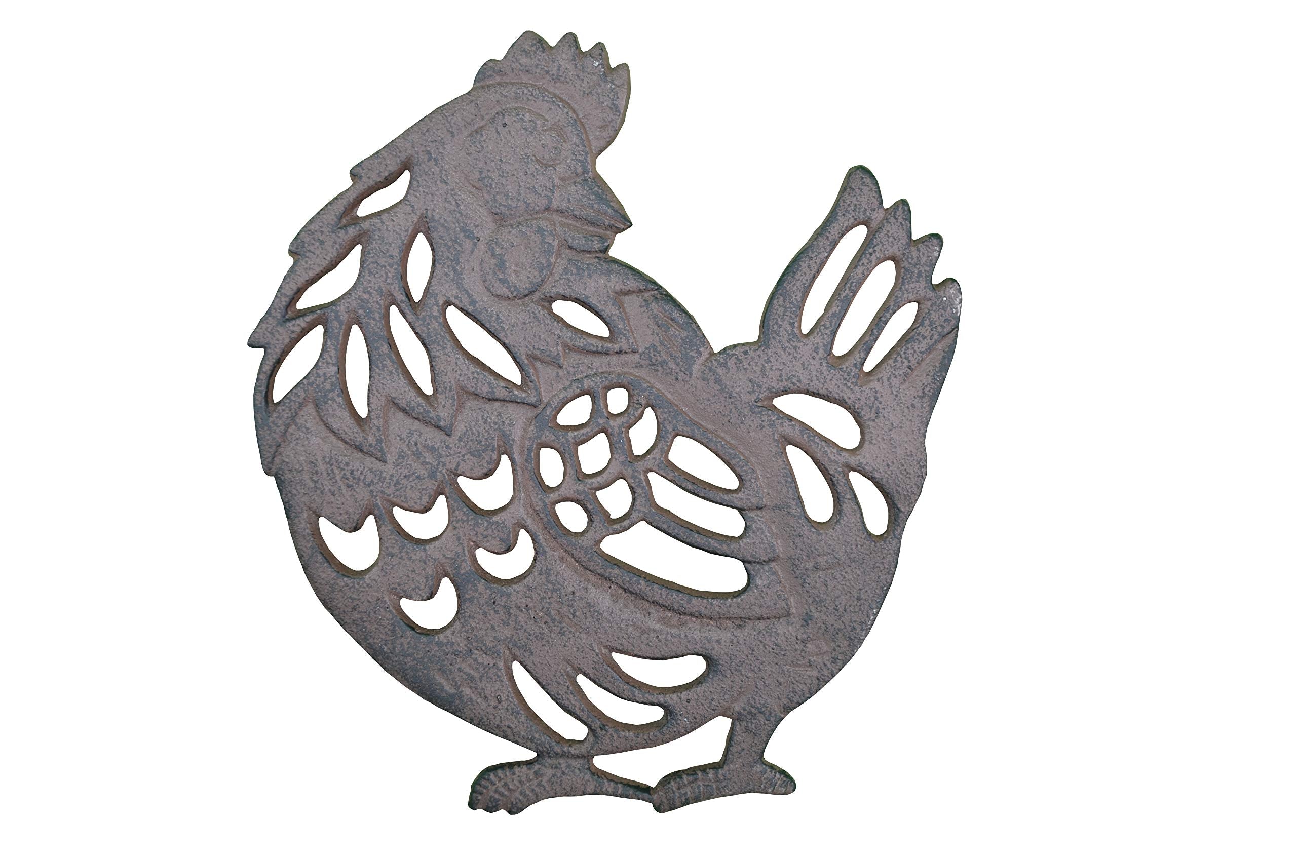 Chicken Trivet Decorative Cast Iron Hot Pad 7.75'' Long