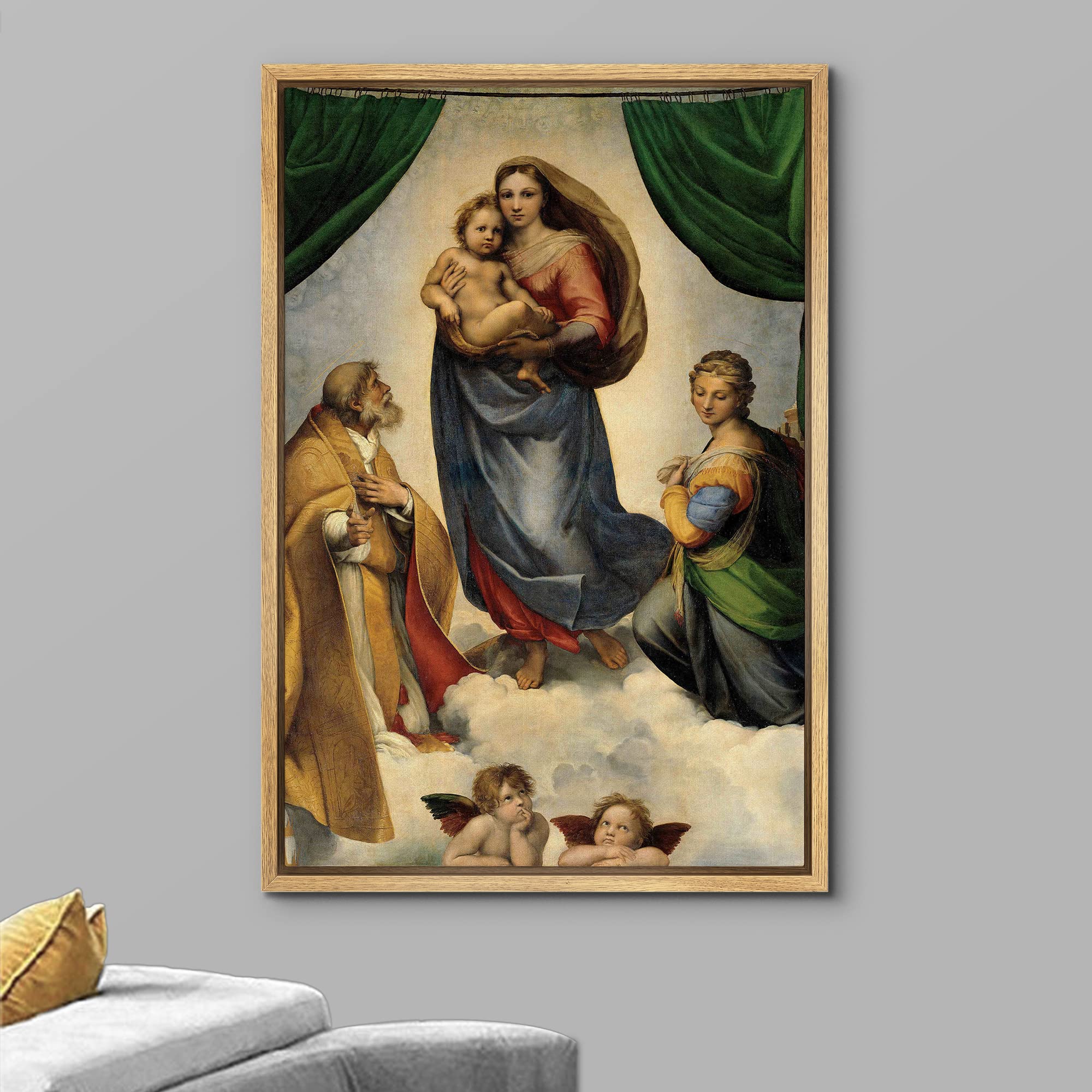 Wall26 Framed Canvas Print Wall Art Sistine Chapel Madonna By Raphael People Historic Illustrations Fine Art Traditional Scenic