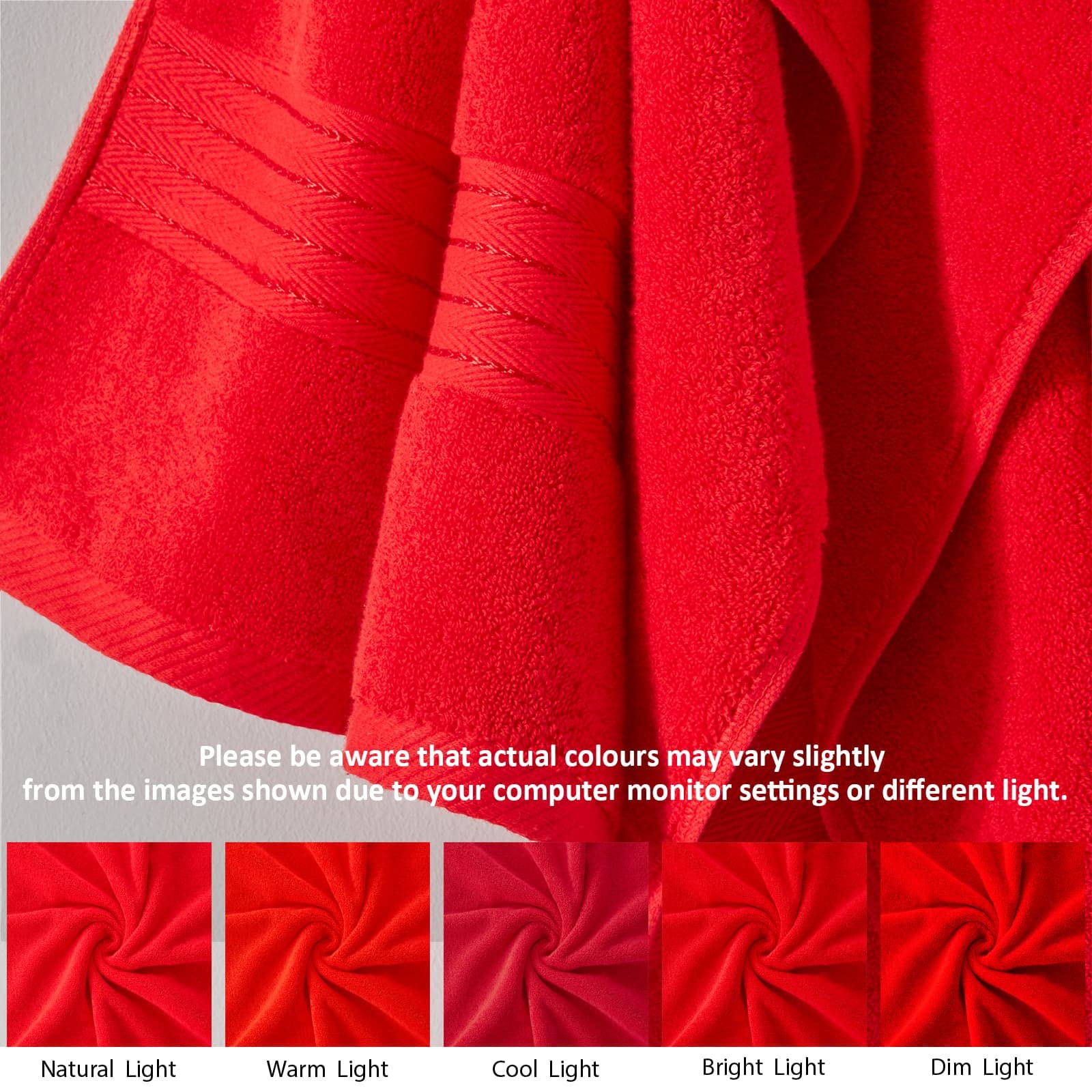 COZYART Red Bath Towels Set for Bathroom Soft Absorbent Durable 650 GSM Turkish Cotton Towel Set of 6  2 Large Bath Towels  2 Hand Towels  2 Washclothes