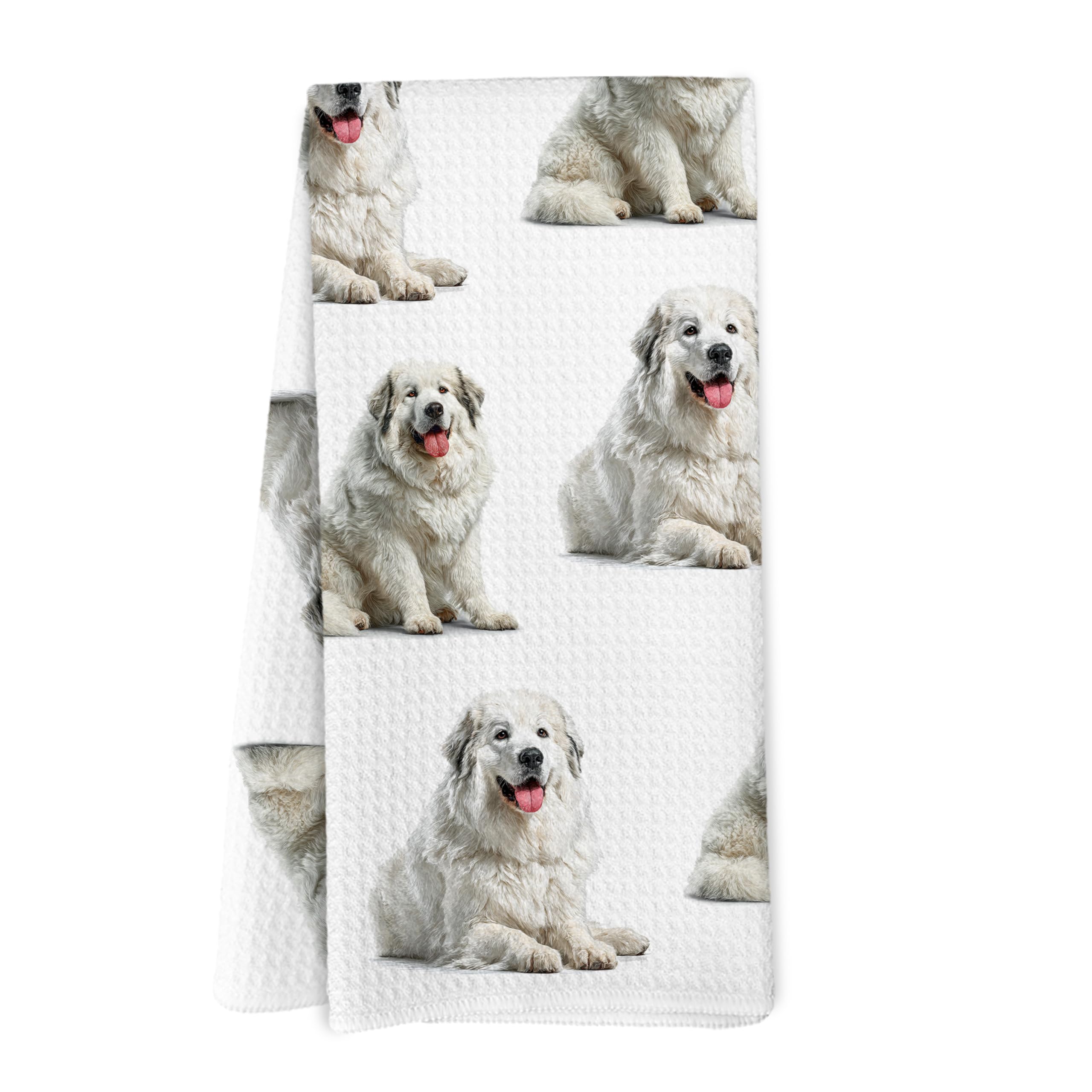 Yorhifa Great Pyrenees Gifts Kitchen Towels, Great Pyrenees Dog Gifts for Women Men Dish Tea Towels for Kitchen Bathroom Decor, 