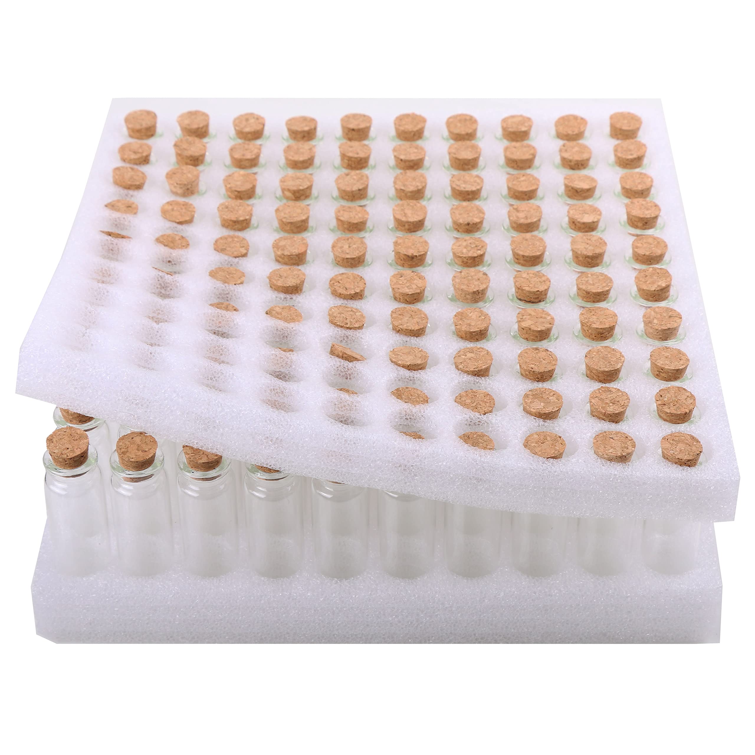 MaxMau 100 Small Glass Bottles with Cork Stoppers,15ml Glass Vials Tiny Jars for Wedding Favors Party Gift Room Decoration Seed 